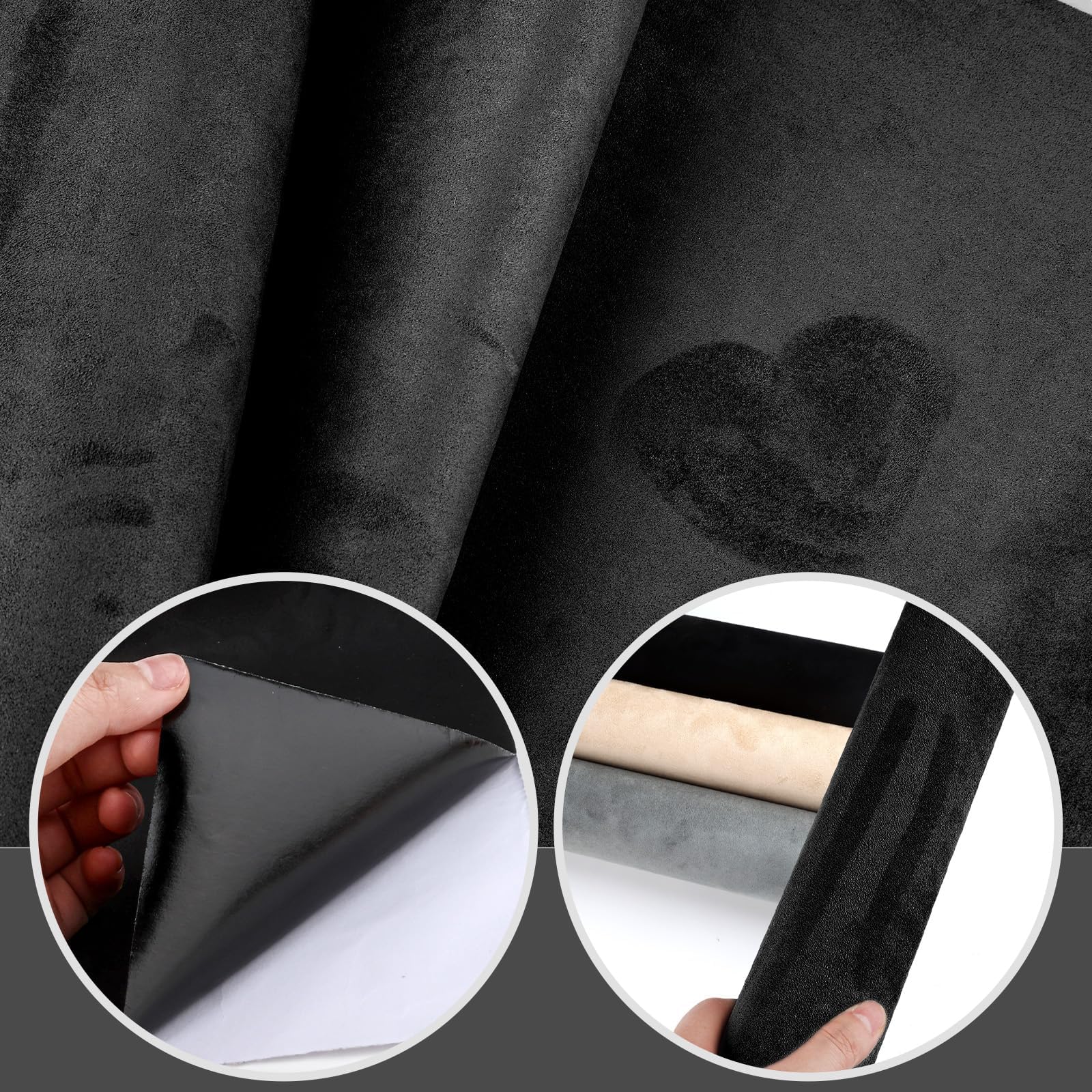 Mikrofaserstoff Selbstklebend 200x40 cm Dachhimmel Stoff Hohe Dichte Autohimmelstoff Selbstklebend Cockpit Interieur Stretch Dehnbar Folie Grau Wildleder Optik Kunstleder Velours für Auto