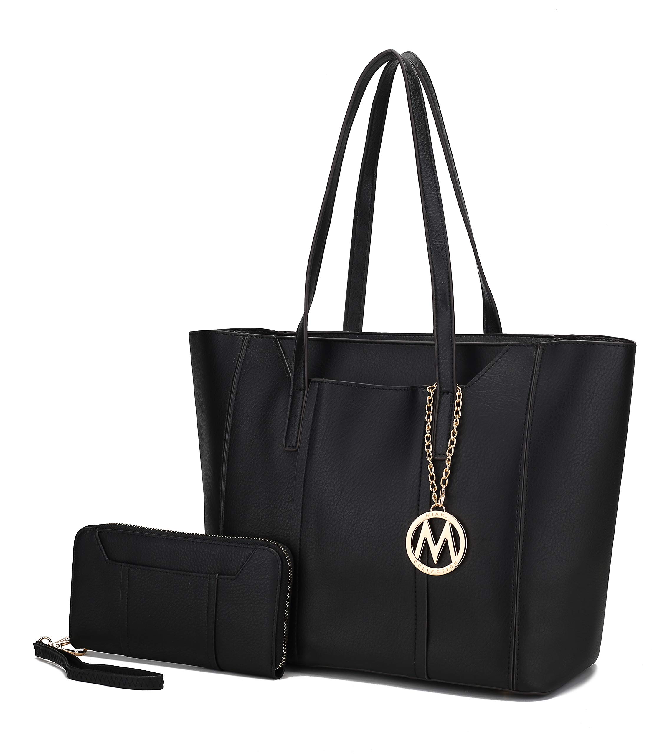 MKF Women's Satchel Shoulder Bag & Wristlet Wallet Set – PU Leather Tote With Crossbody Strap, 14.5x11x5 Inches - View #9
