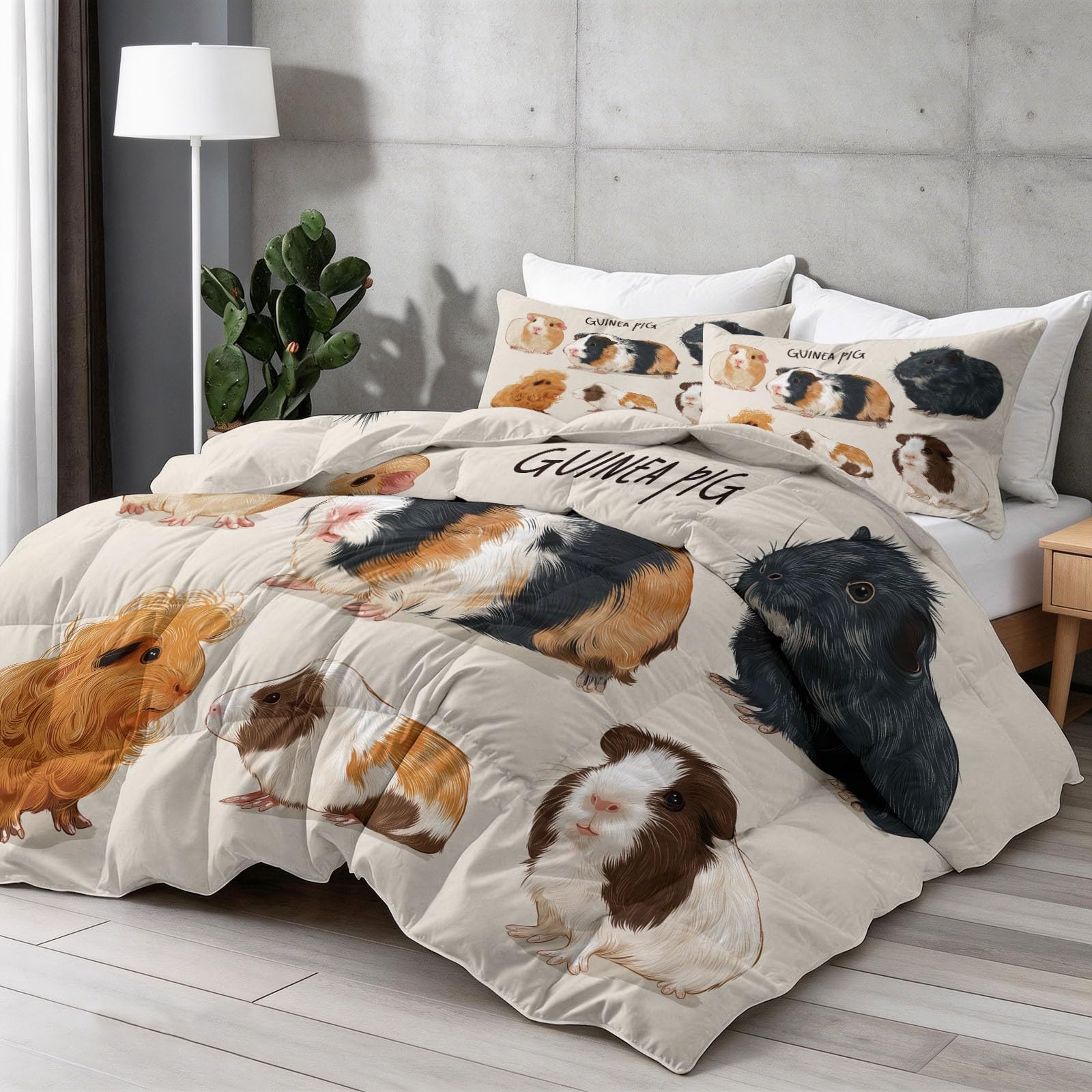 Poszewka na kołdrę King 230 x 220 cm, minimalistyczny zestaw pościeli z 2 poszewkami na poduszki, miękka, oddychająca, dwustronna kołdra z mikrofibry, całoroczna, kremowa pościel do sypialni