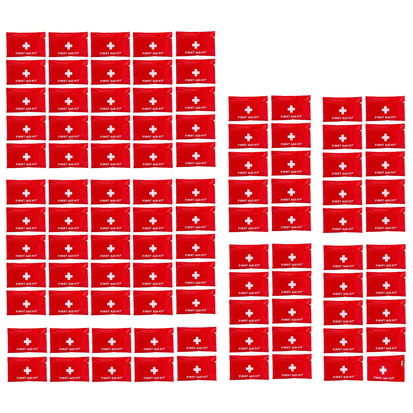 First Aid Bags Empty,Mini First Aid Pouch Empty,Mini First Aid Kit Bulk,Zipper Pouches for Emergency,Travel and Outdoor (Red 100 Pack, 4.3 * 6.3 inch)