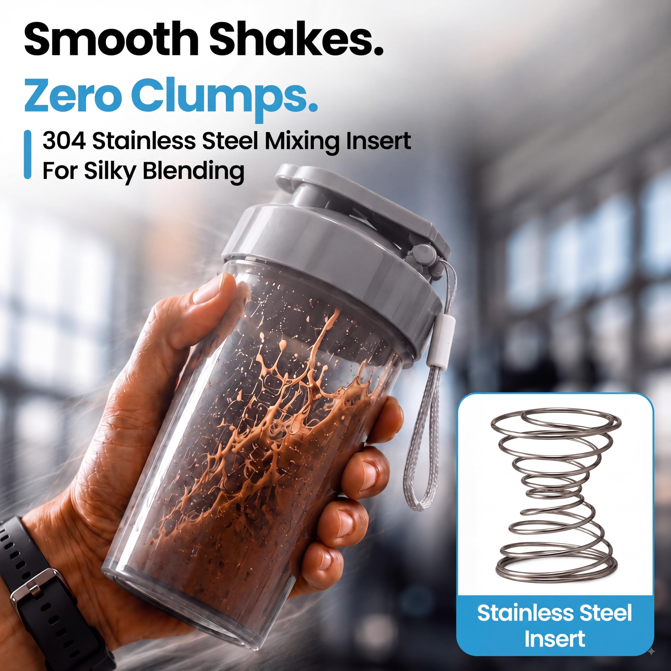 Travel-Friendly Small Shaker Bottle for Protein Shakes, Supplements: 2-Pack — Amazon image 3