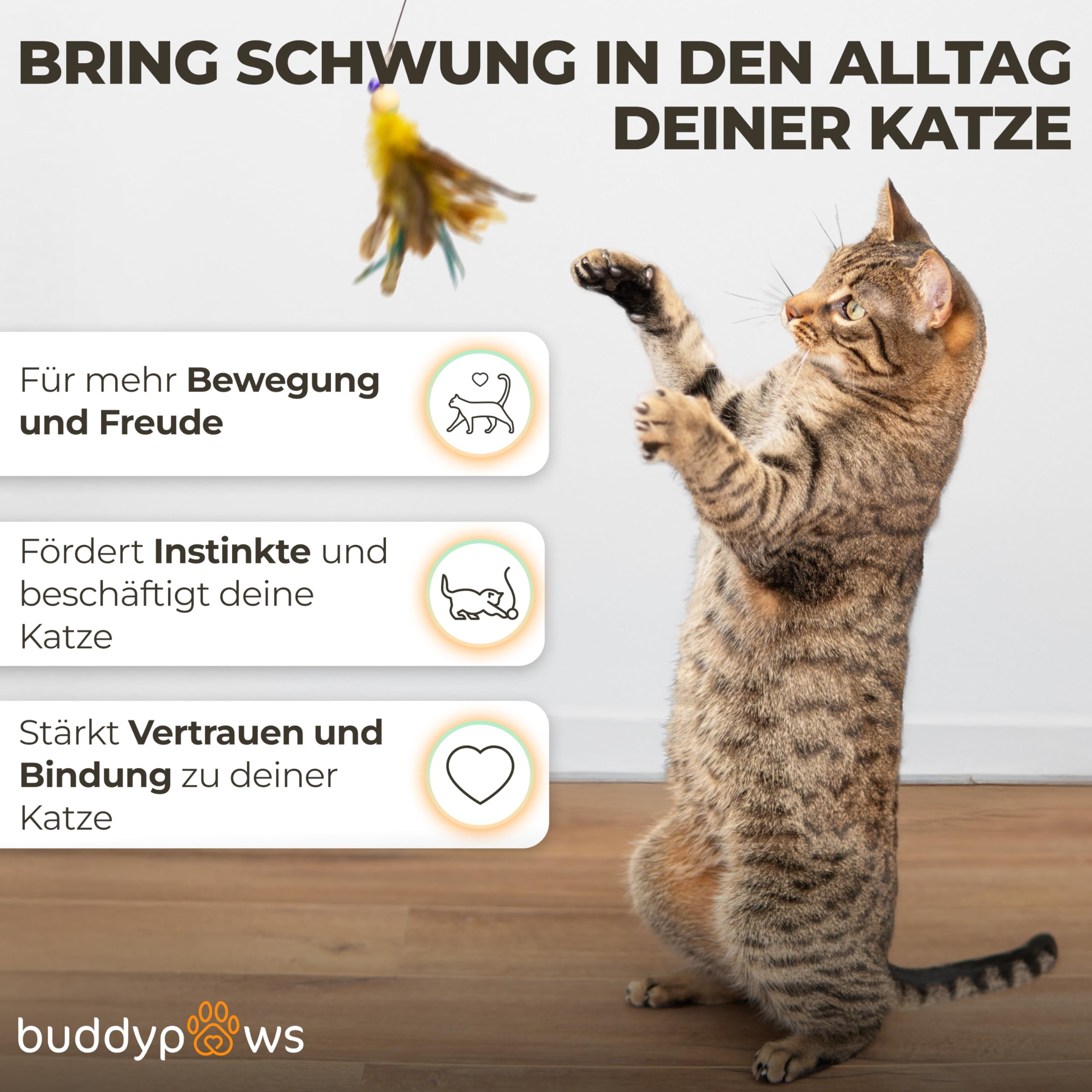 Katzenspielzeug 6 Stück Pelzige Schwanzwürmer Mit Glöckchen