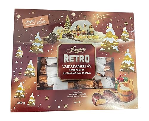 Szerencsi - Caramelos retro cubiertos de chocolate negro húngaro para vacaciones 122 onzas