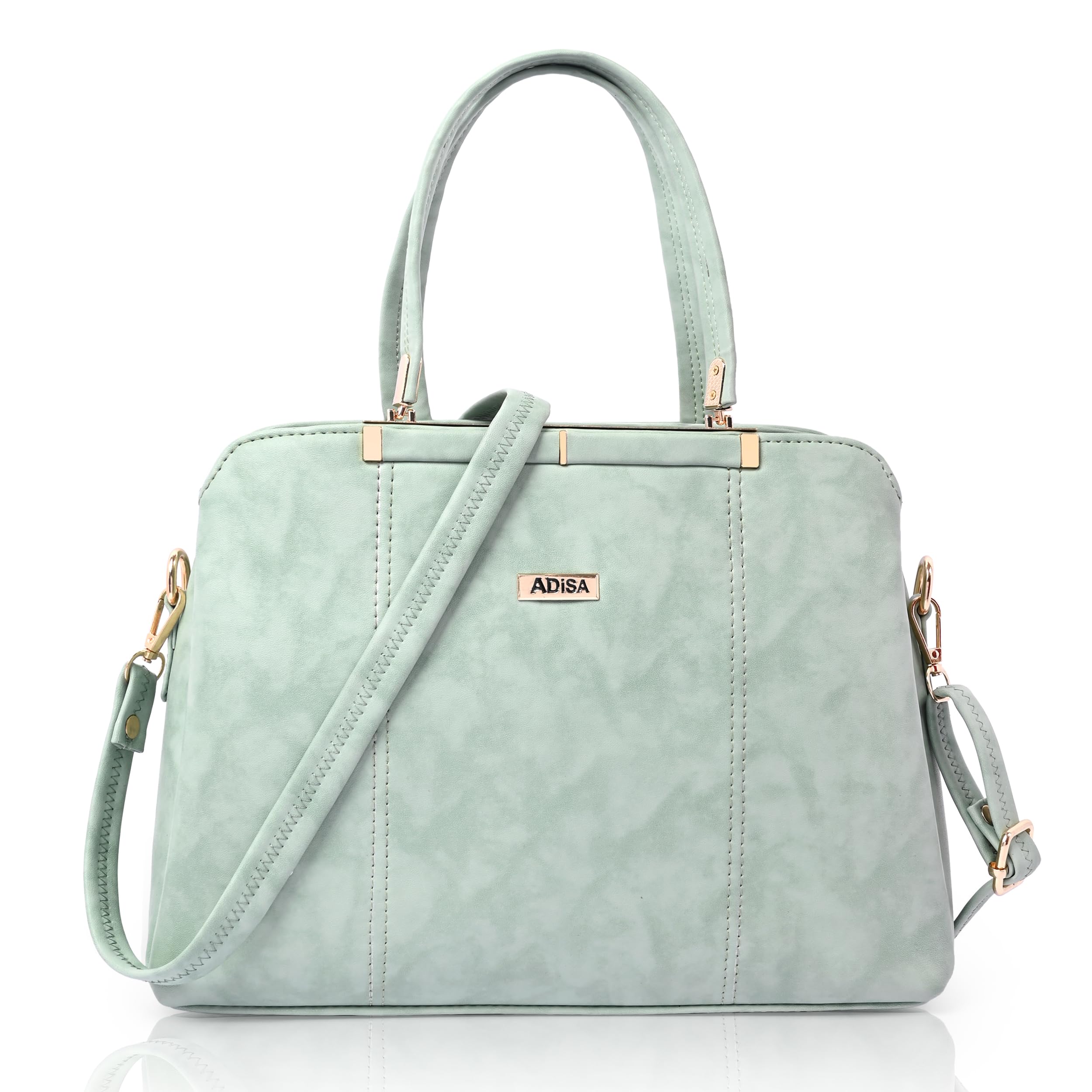two tone handbag 3 compartments shoulder bag for women and girls with sling belt (AD4084)-image-37