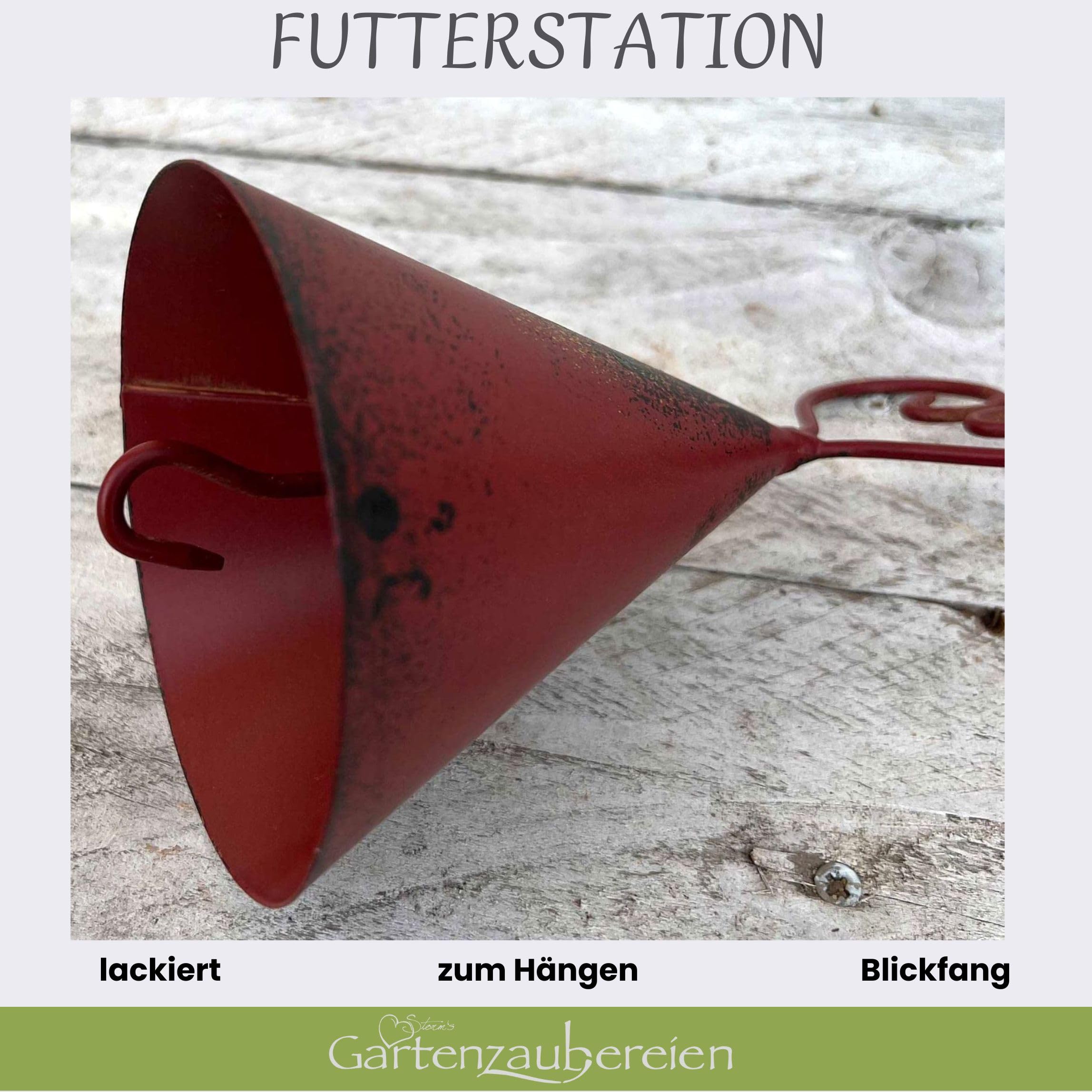 Meisenknödelhalter Als Gartenstecker – Vintage Shabby Grau, Metall, Ca. 147 Cm Lang, Dekorativ & Praktisch