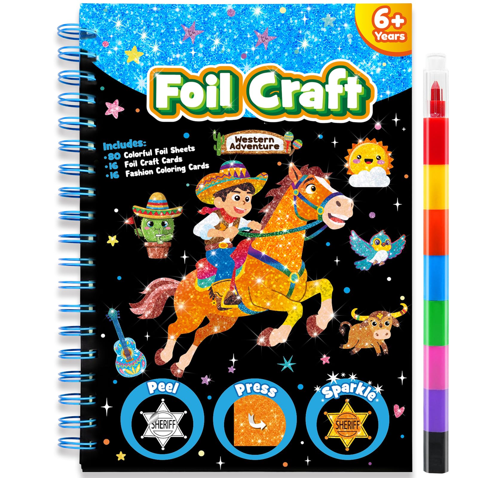 Foil Art, Foil Craft, Birthday Presents Craft Kits for Kids (Western Farm) โ image 1