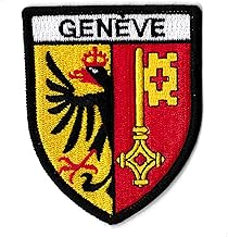 Geneva Iron-On Patch Crest Embroidered Coat of Arms Geneva Switzerland