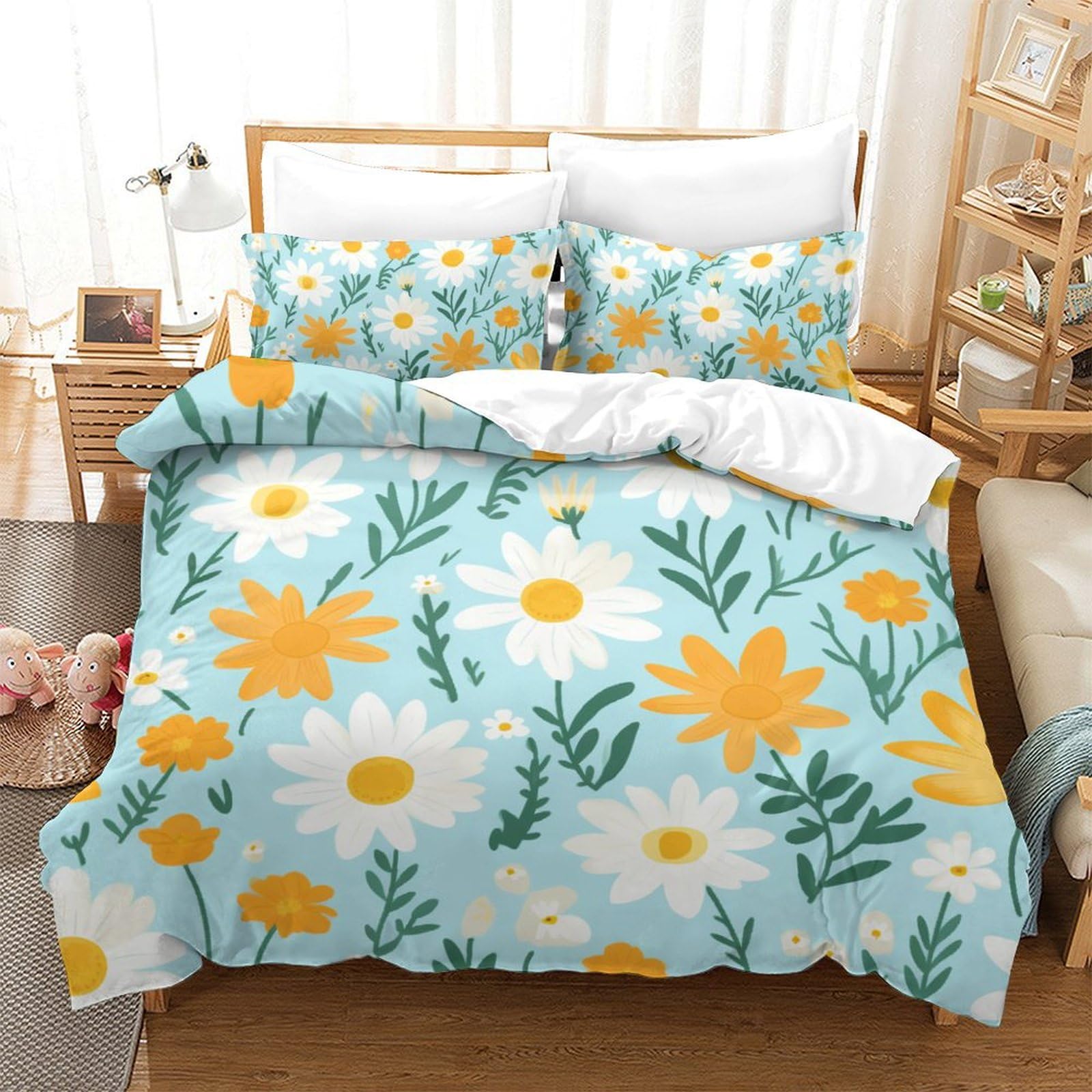 Housse de couette fermeture éclair 200x200 anti-plis lit enfant