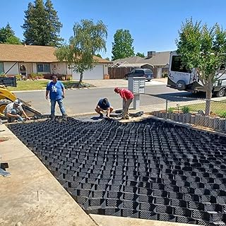 Ground Grid Flexible Pea Ground Grid Stabilizer, Scalable Driveway Geocell Grid for Landscaping Parking Lots, Polyethylene Reinforcement Geogrid Grid System (Size : 3mx5m (9.8ftx16.4ft))