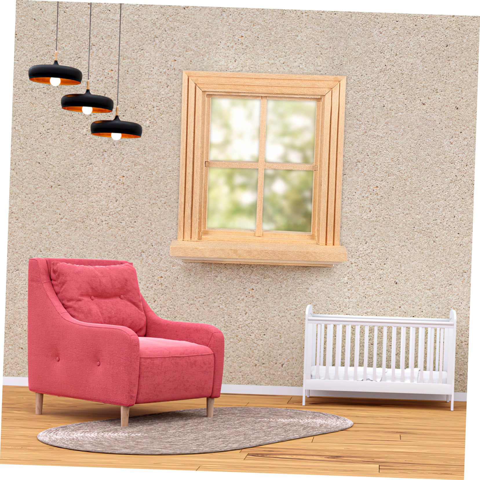 Toddmomy Miniature Dollhouse Window Wood: 1:12 Beige Unpainted Window Dollhouse for DIY Decoration Ideal for Creative Play Hours and - Image 3