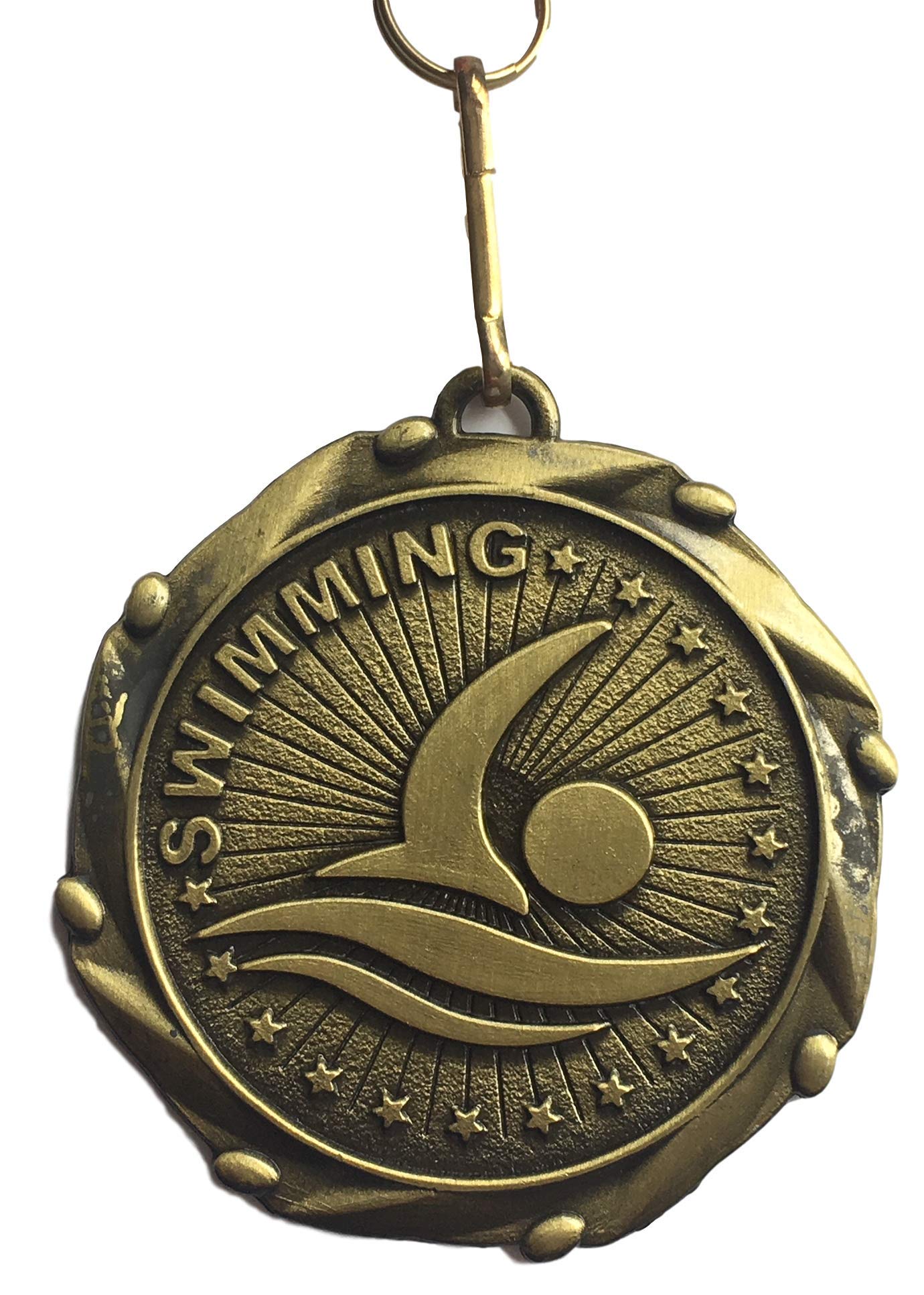 Emblems-Gifts Personalized Swimming Award Medal Complete With Ribbon