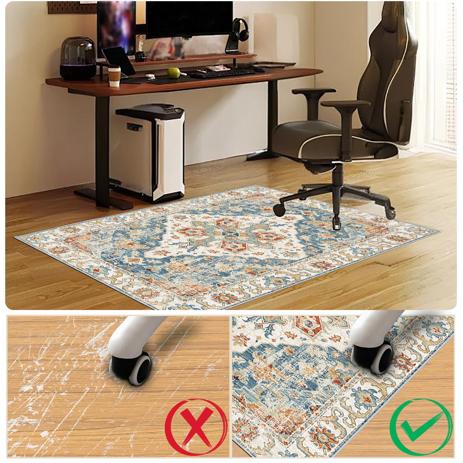 Tapis Protection Sol Chaise Bureau Gaming Antidérapant 180 x 200 cm
