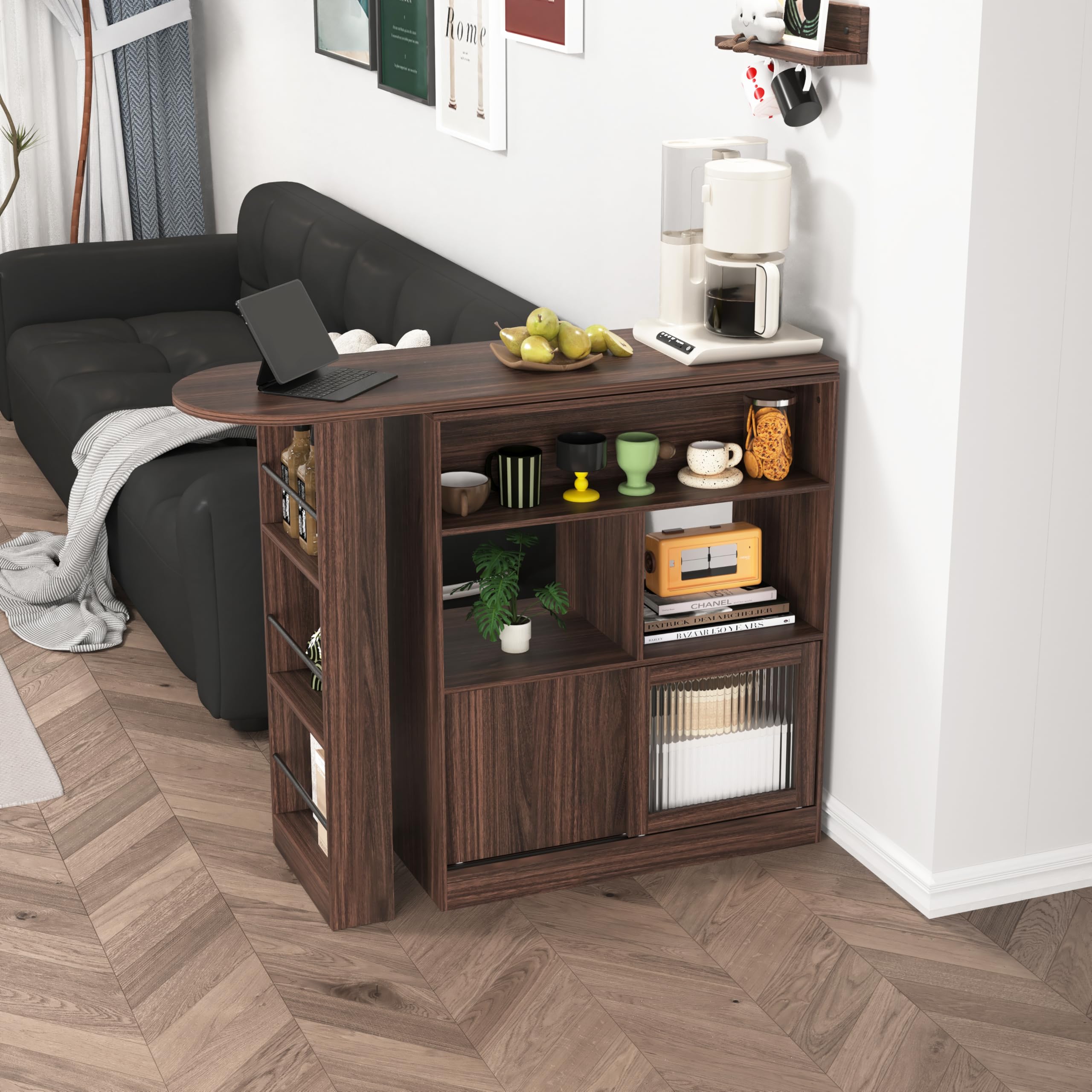 Amazon.com: KEIKI 360° Rotating and Extendable Bar Table, Modern