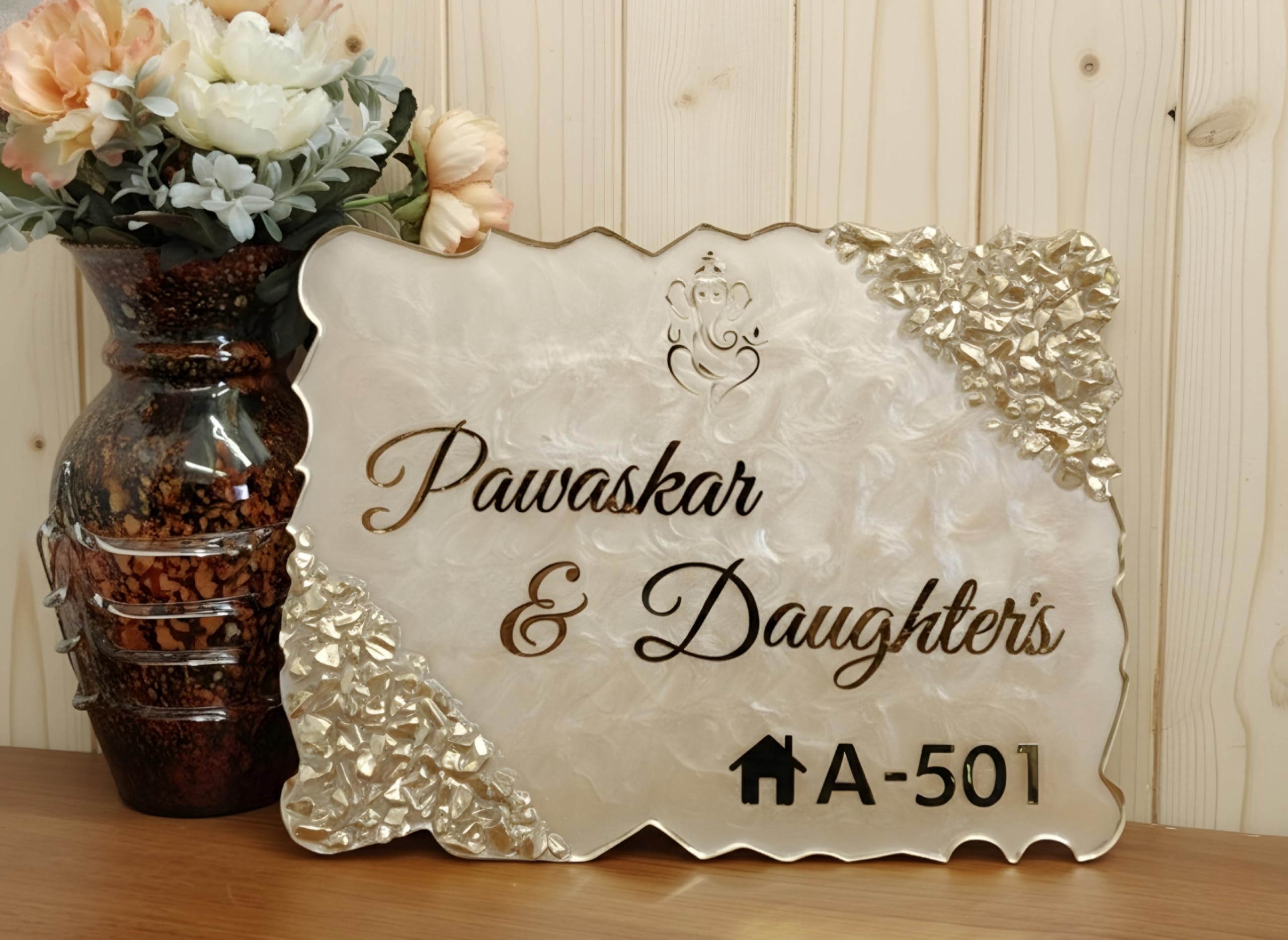 Kalakruti's Premium Customized Door Name Plate for Home Entrance with 3D Letters by Resin Art (12 x 9 Inches).-image-42