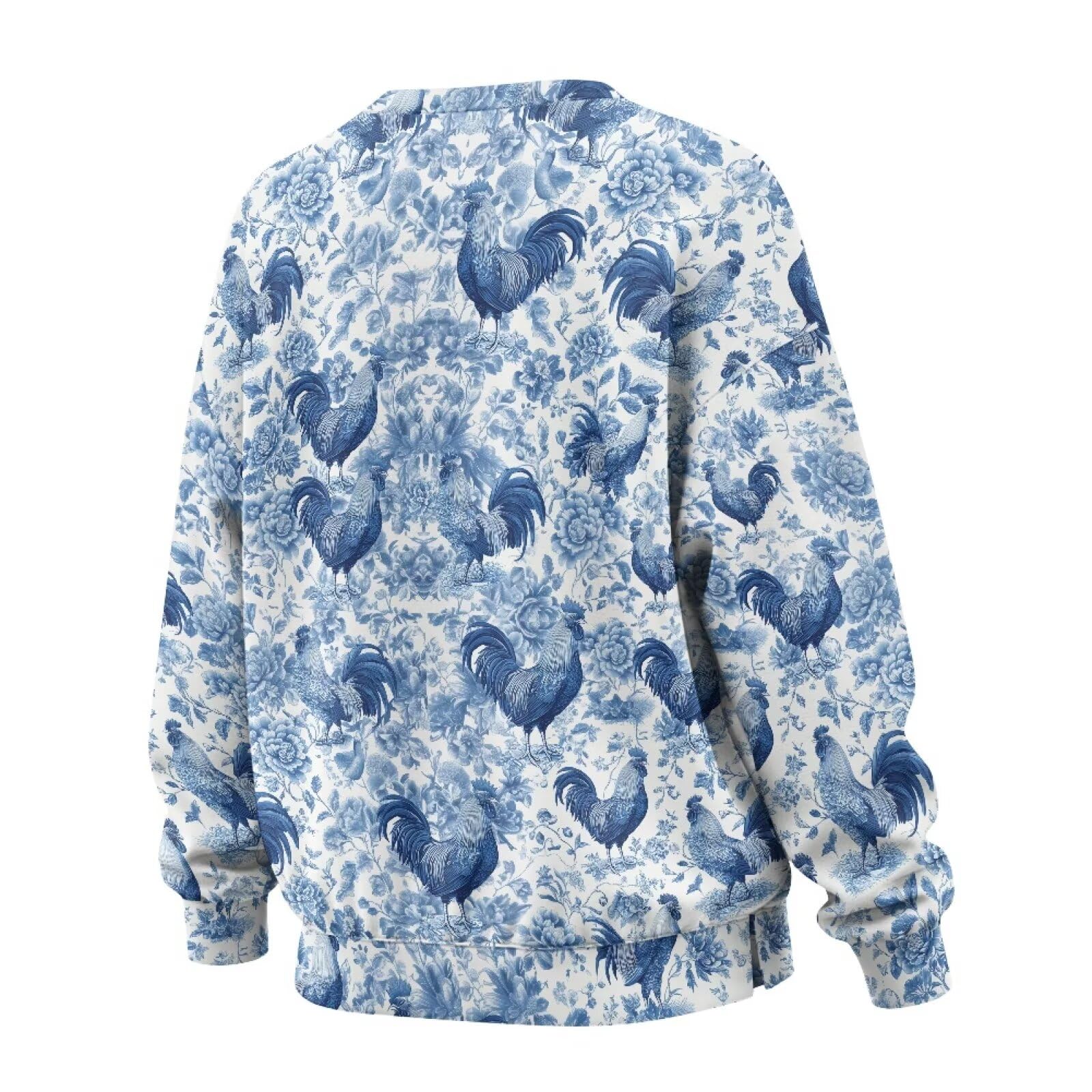 Bluzy damskie z okrągłym dekoltem topy z długim rękawem oversize modny sweter z kieszeniami