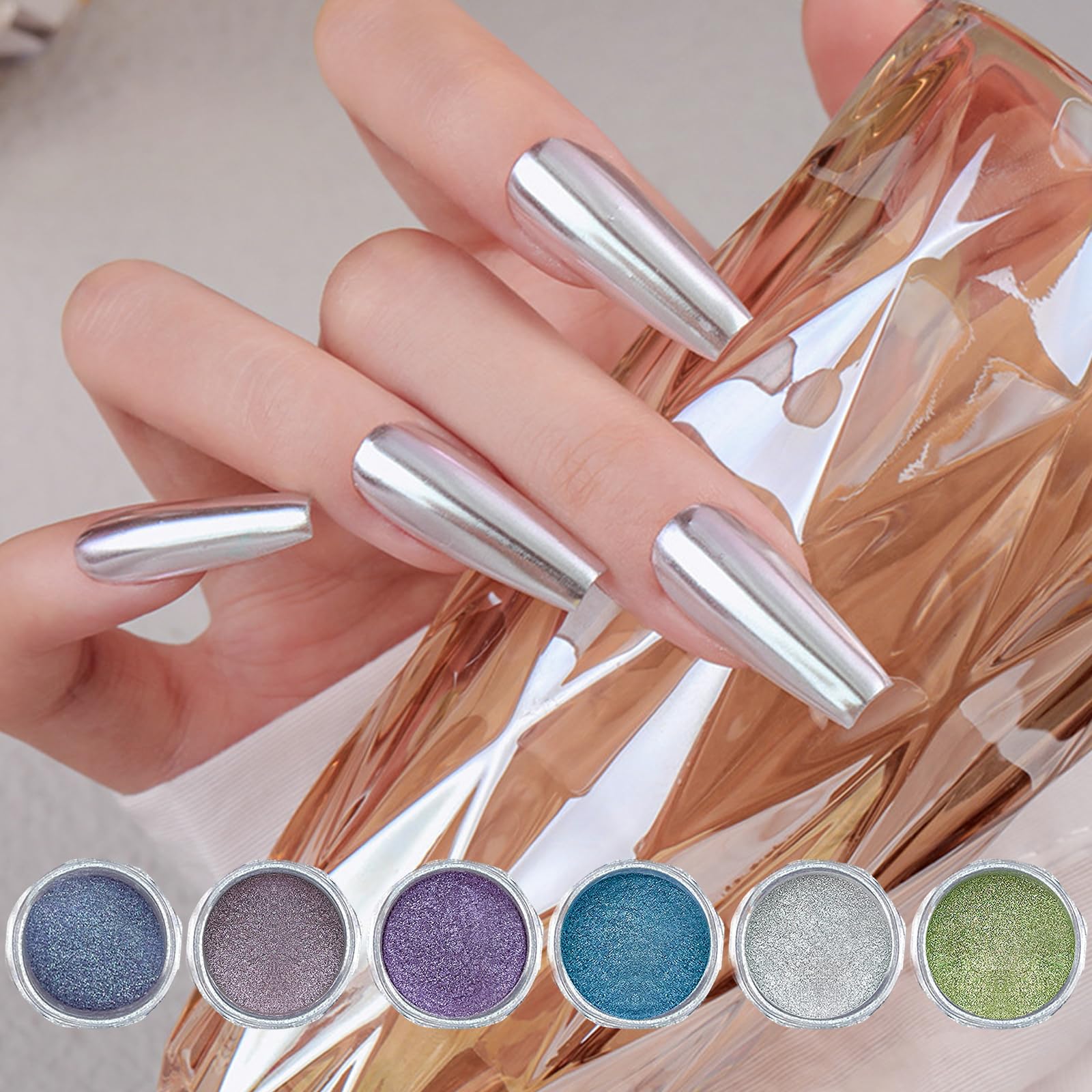 Nails Powder Pigment Colorful Nails Powder Mirrored Effect Nails Arts Easy To Apply Sparkling Nails Power