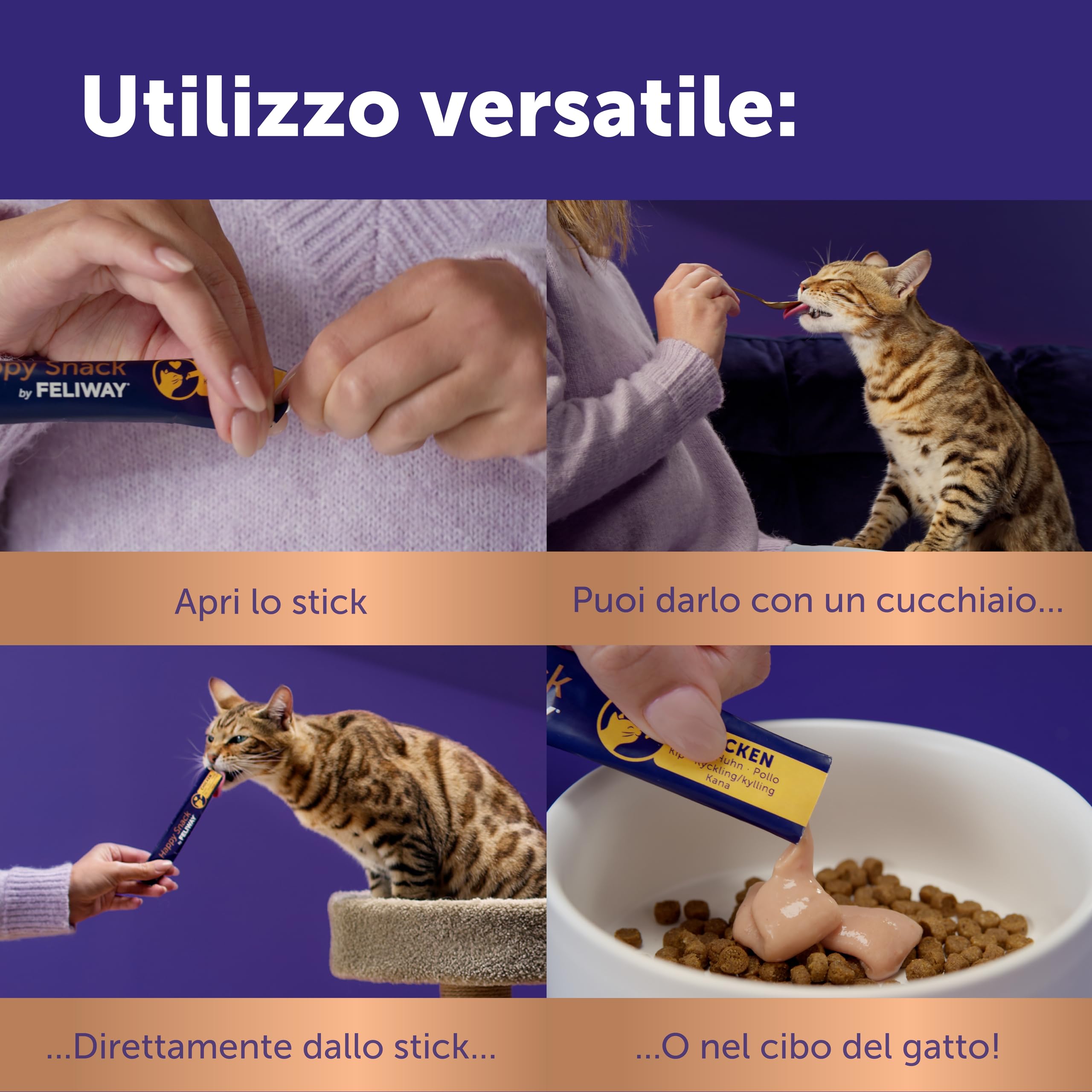 Happy Snack by FELIWAY – Gustosi snack calmanti per gatti, 6 stick – Aiuta il tuo gatto a sentirsi più tranquillo e rafforza il legame tra di voi.