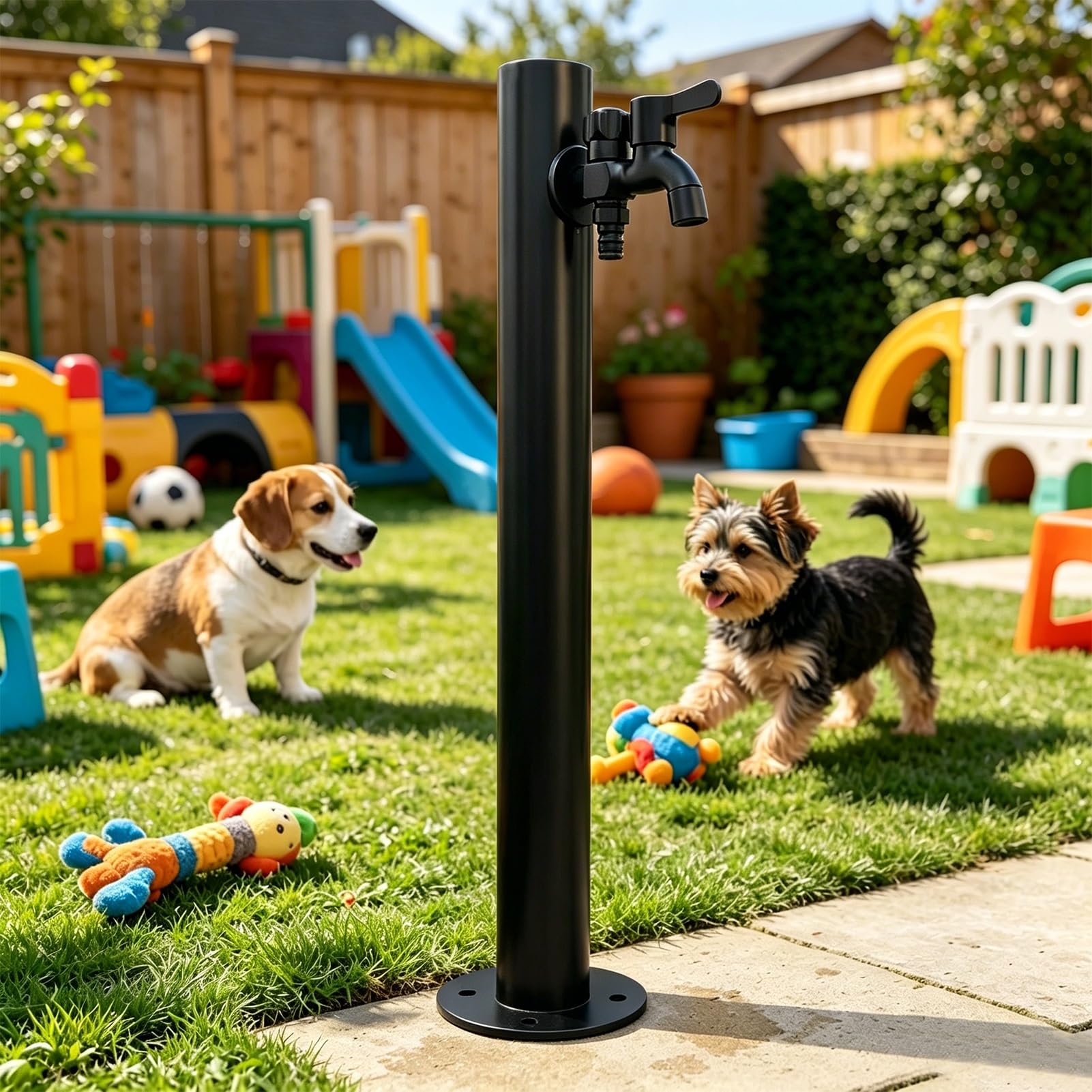Lonmrrton B Vertical Outdoor Water Tap, Floor Mount Garden Column Faucet, Decorative Water Feature Fountain Water Dispenser Hydrant For Campsite, Patio, Park And Driveway(,Height: 95Cm/37.4In)