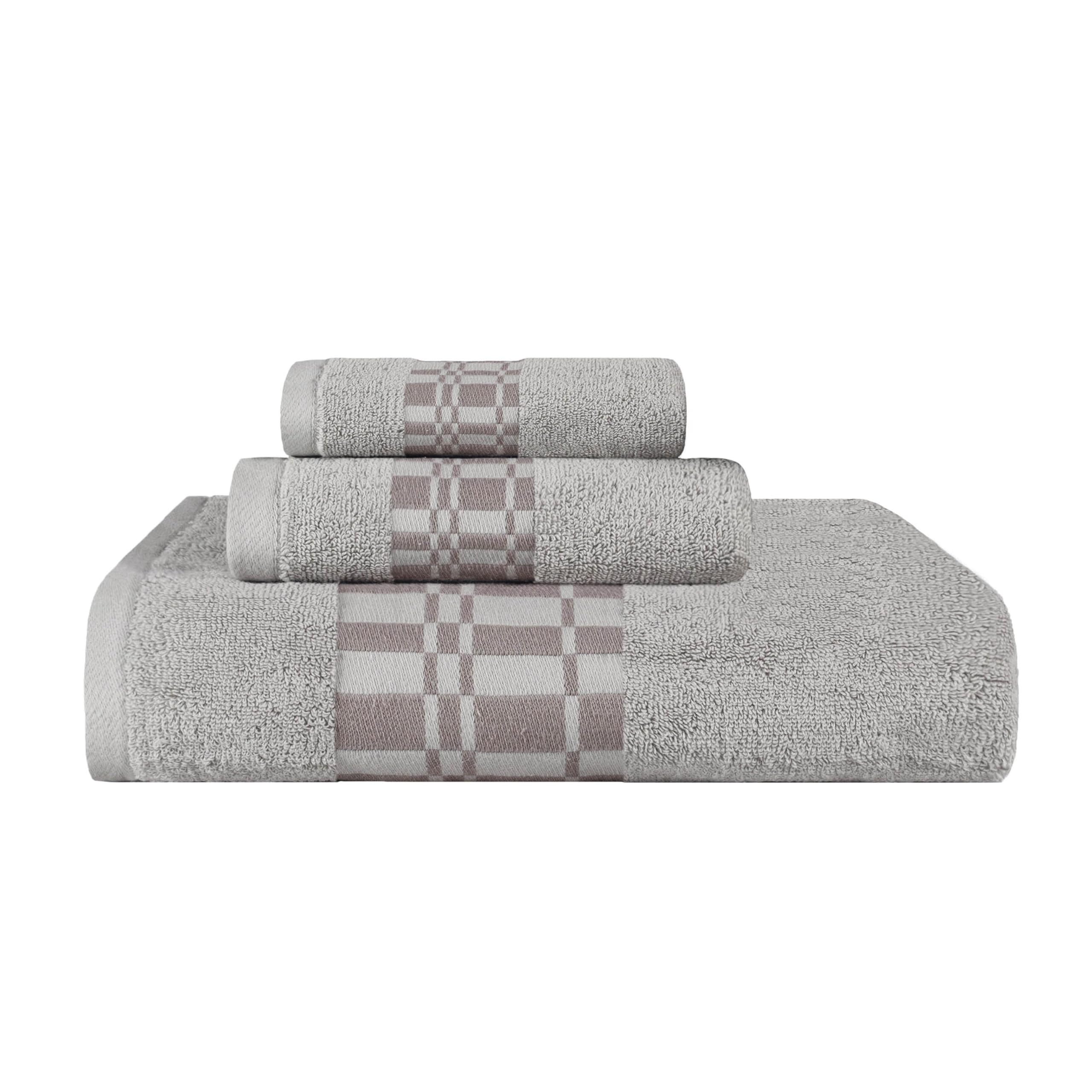 Serviettes en coton Larissa lot de 3 serviettes de bain motif géométrique absorbant