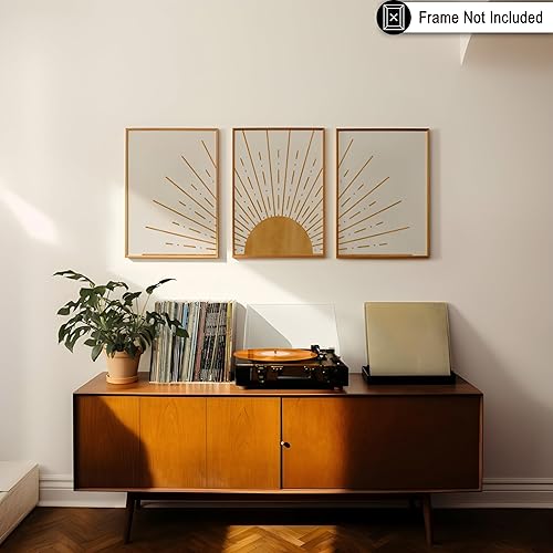 Miniatura 6 de Poster Master Impresión solar de 3 piezas, arte abstracto de sol, impresión artística de pared sin marco de 8 x 10 pulgadas, póster de decoración