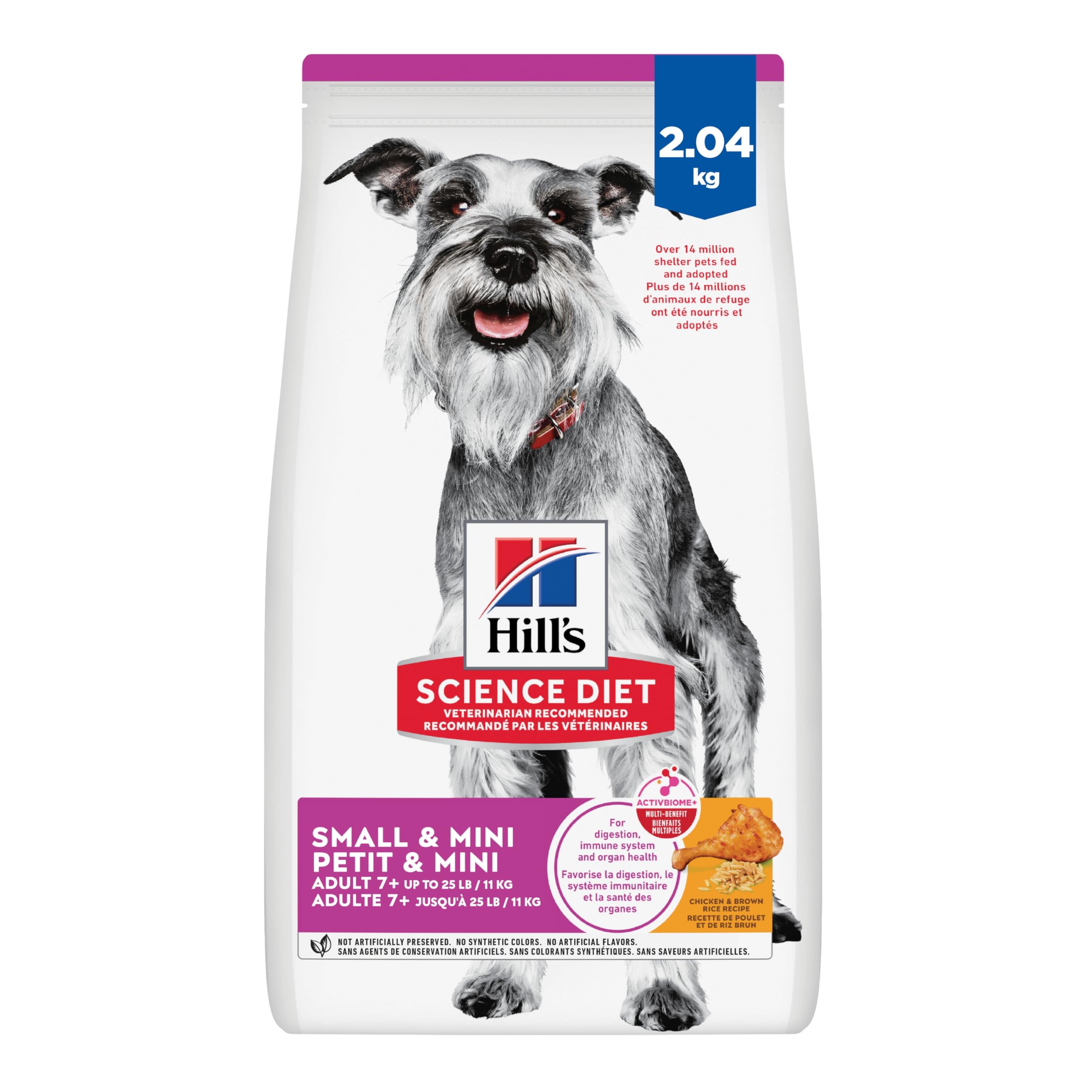 Hill's Science Diet Senior 7+ Small & Mini Chicken Meal, Barley & Brown Rice Recipe Dry Dog Food 2.04 kg Bag