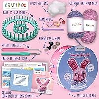 Vista 2 de CRAFTILOO Kit de Telar para Tejer y Ganchillo para Niños Kit de Ganchillo para Principiantes Kit de Tejer para Principiantes Telar de Tejer Kits