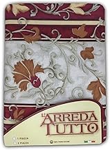 Telo ARREDO COPRITUTTO Gran Foulard COPRILETTO COPRIDIVANO Tessuto (2 Piazze, Edera Bordeaux)