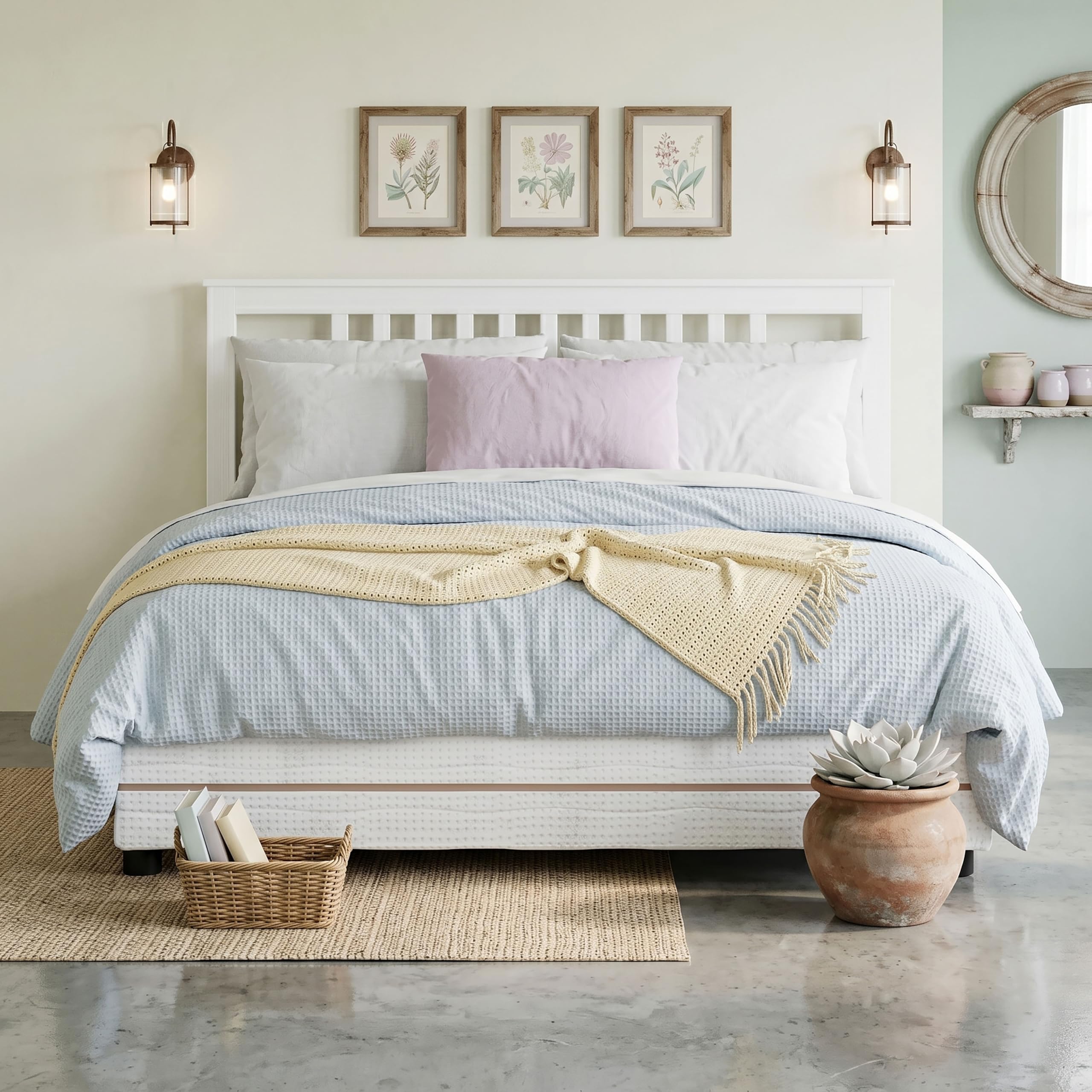 Moblit Cabecero de Pino Macizo para Cama con Somier de 150 cm Color Blanco Translucido Serie Alme Medidas (100x160x2) cm (Alto-Ancho_Fondo) Requiere Montaje