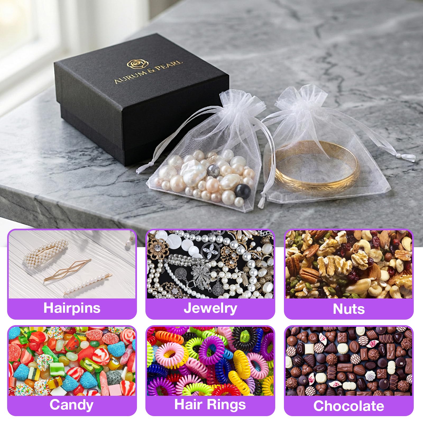 100 Piezas Bolsas de Organza, 10 x 15 CM Bolsas de Joyas, Bolsas de Caramelo con Cordón de Satén Bolsas de Regalo para Bodas,Regalo Decoración Fiestas Boda (Blanco)