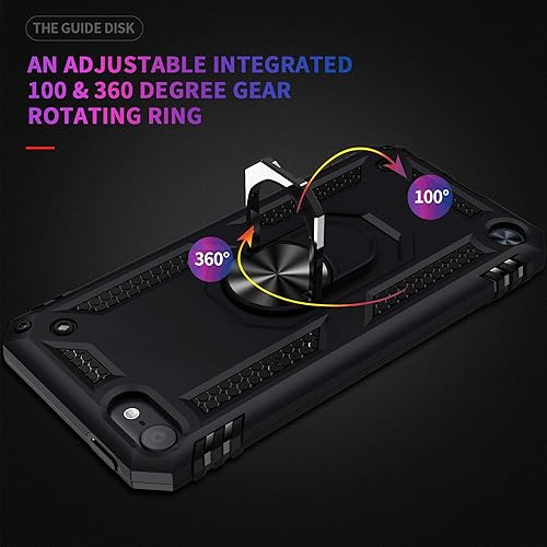 Miniatura 3 de ULAK Funda compatible con iPod Touch 765 con 2 protectores de pantalla HD, híbrida resistente a prueba de golpes con soporte integrado para iPod