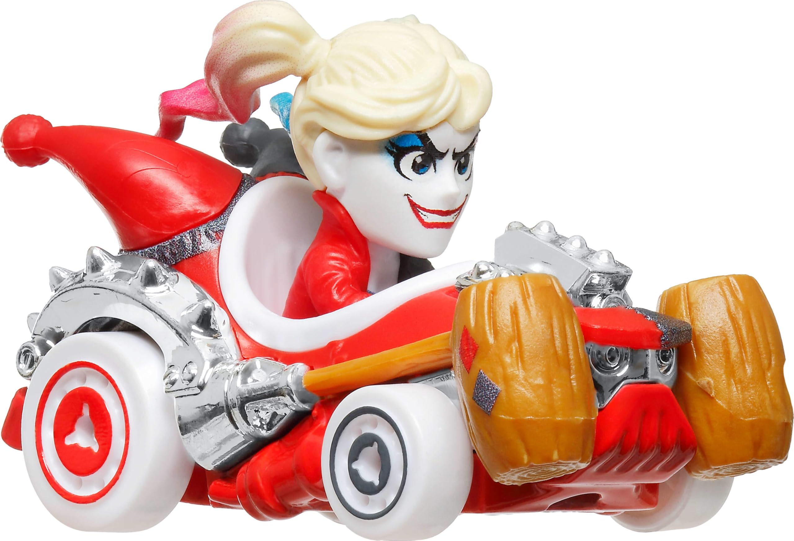 Hot Wheels RacerVerse, set di 4 macchinine giocattolo pressofuse in scala 1:64 ottimizzate per la guida su piste personaggi della cultura pop come piloti