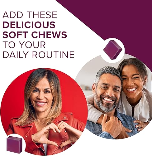 Miniatura 7 de Qunol Beets - Masticables para apoyar la presión arterial, remolacha 3 en 1 + CoQ10 + extracto de semilla de uva, apoya la circulación sanguínea