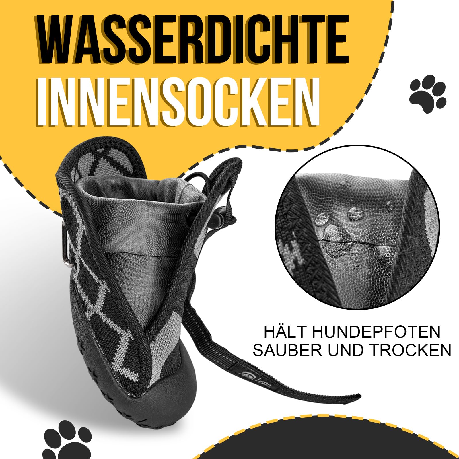 Arblina Hundeschuhe Outdoor, Hunde Schuhe Wasserdicht mit Verstellbarem Klettverschluss, Weicher Hundepfotenschutz für Kleine/Mittlere/Große Hunde, Atmungsaktive HundeSchuhe für Verletzte Pfoten