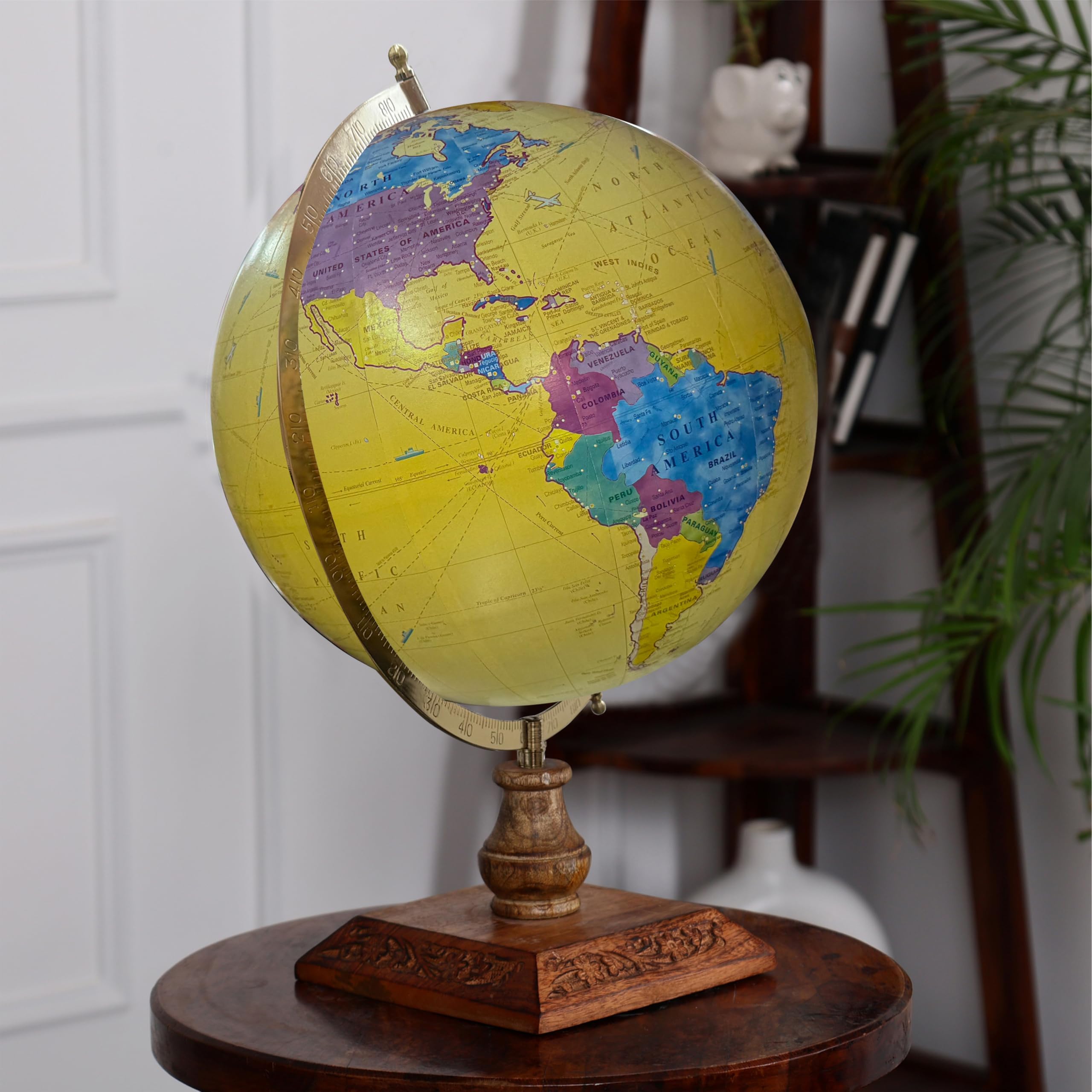 Cosmic globe Exports Rotating World Globe 12 Inch with Metal Arc and Wooden Stand for Show pieces for Home Décor, Office Decor and Decorations items, Birthday, Party Gifts and Anniversary. 2
