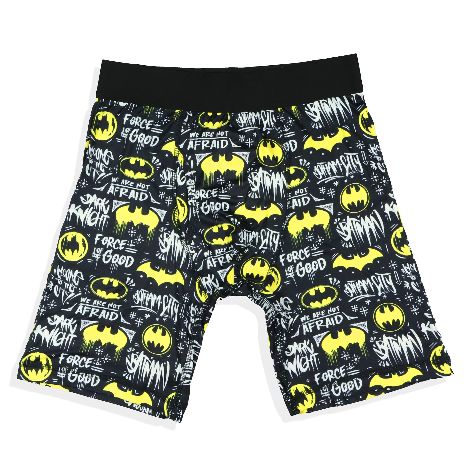 INTIMO DC Comics Batman Boxers Men's Dark Knight Sayings Tight Fit Adult Underwear Briefs, Black, S