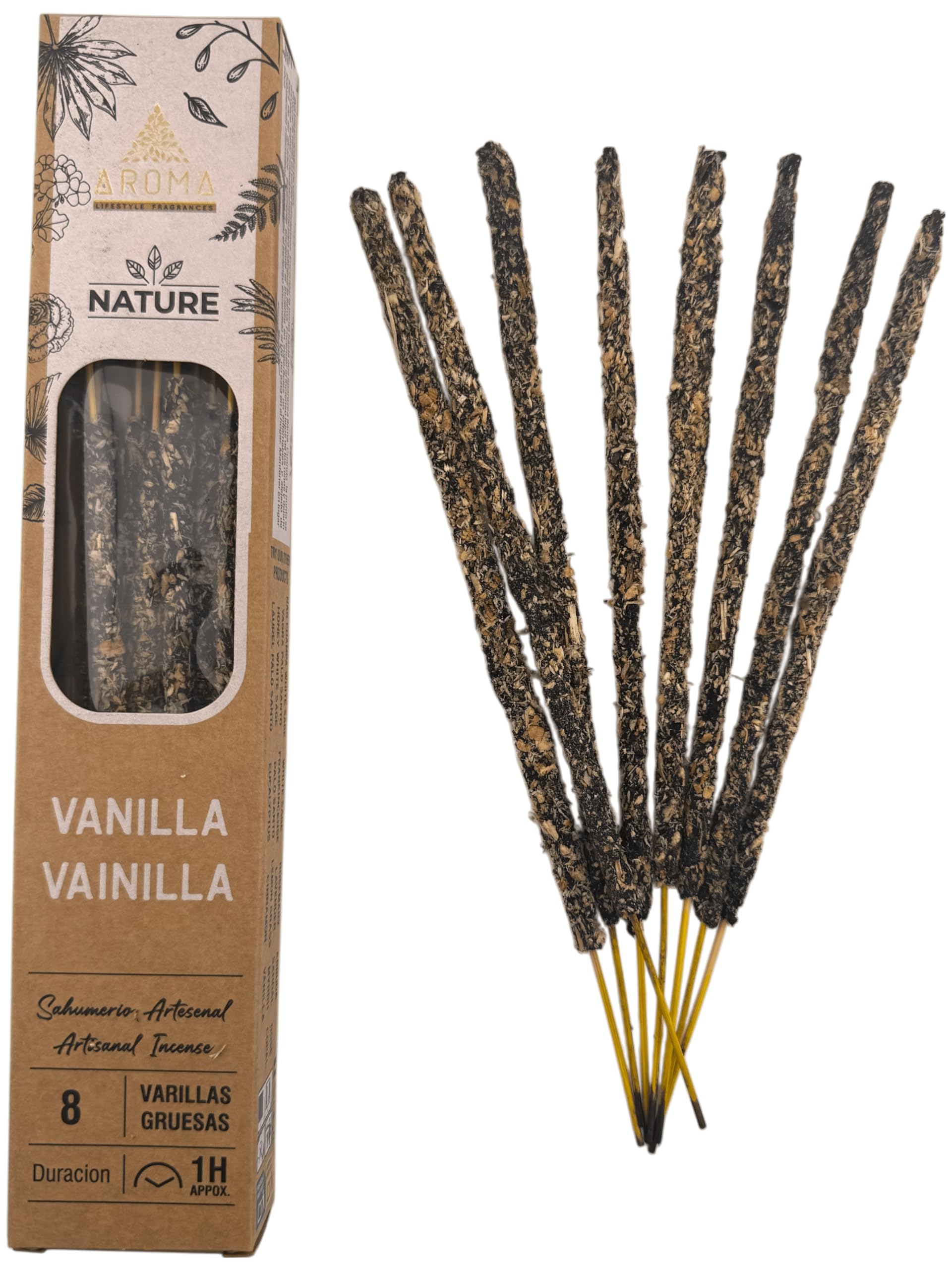 Natural Organic Incense Aroma Nature - Handmade - Toxic Free - Cruelty Free - HOSTENATURA (Vanilla)