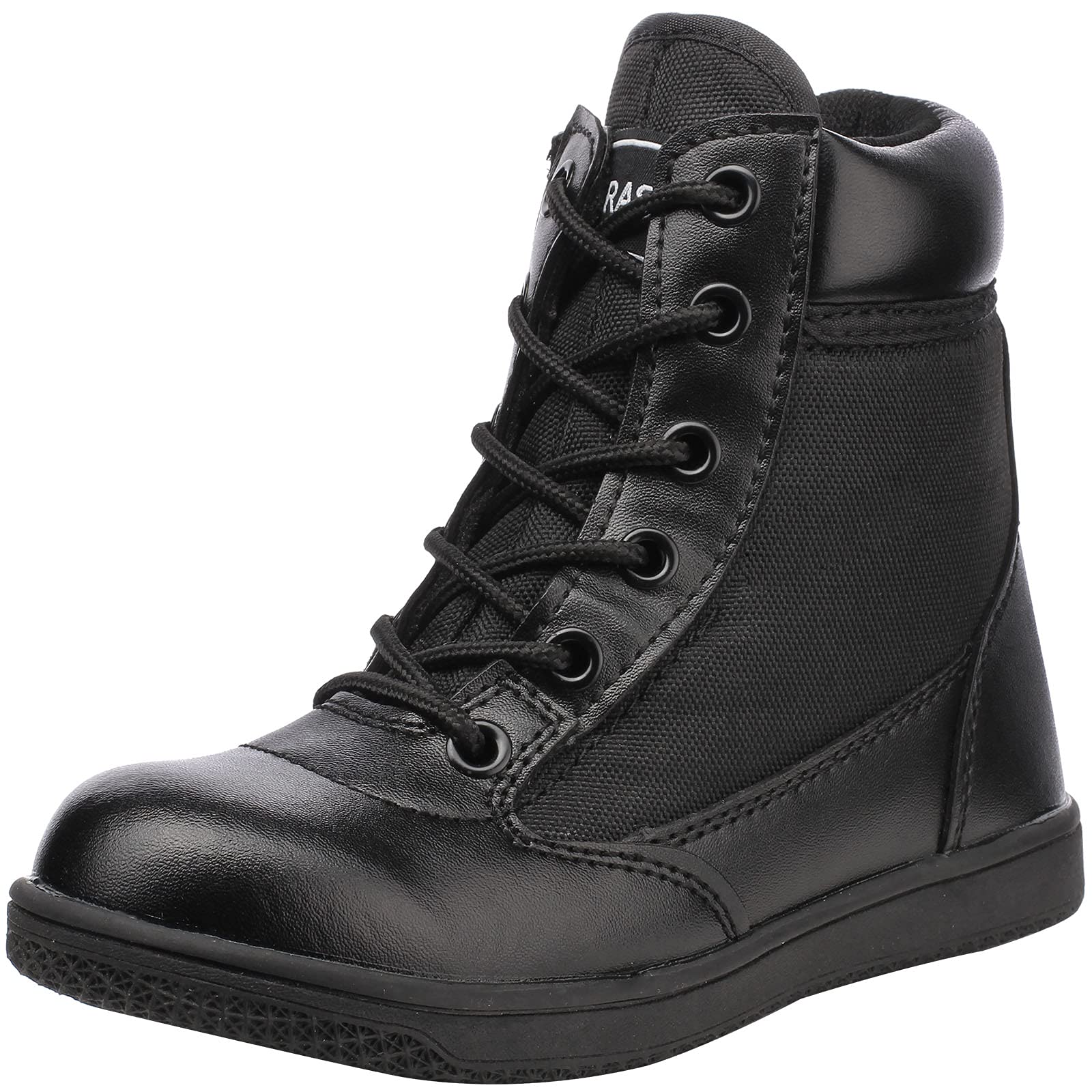 zpllsbratos Boys Girls Outdoor Ankle Hiking Boots Trekking Walking Shoes Military Work Combat Jungle Boots(Black,Label 36-US Big Kid 4)