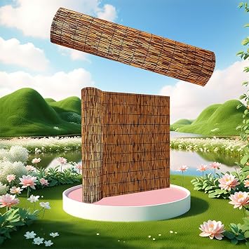 Decorative Privacy Bamboo Fence Natural Bamboo Fence 4FT X 16.4FT Reed Fencing Privacy Screens for Outdoor, Garden,Balcony,Backyard,Patio