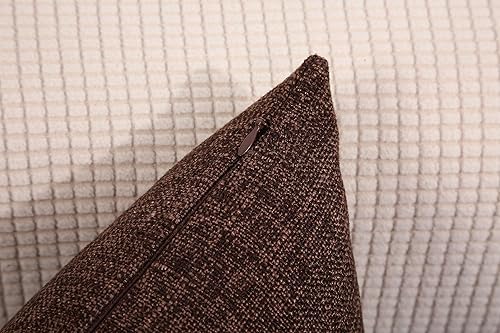 Miniatura 4 de TangDepot - Funda de cojín de lino con forro pesado, Chocolate, 12" x 12"