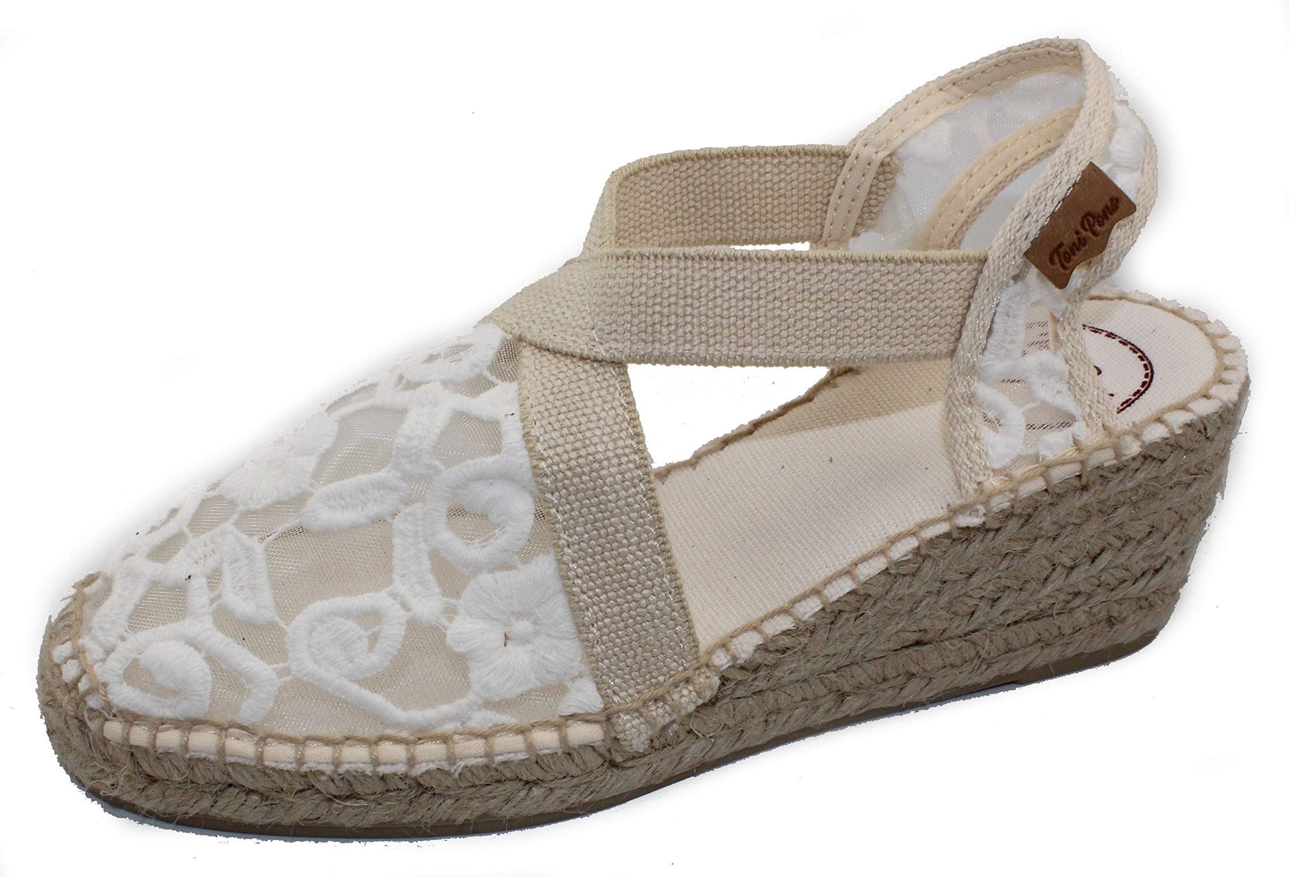 Toni Pons Women, Terra-ZD, Embroidered Elastic Strap Wedge Espadrille