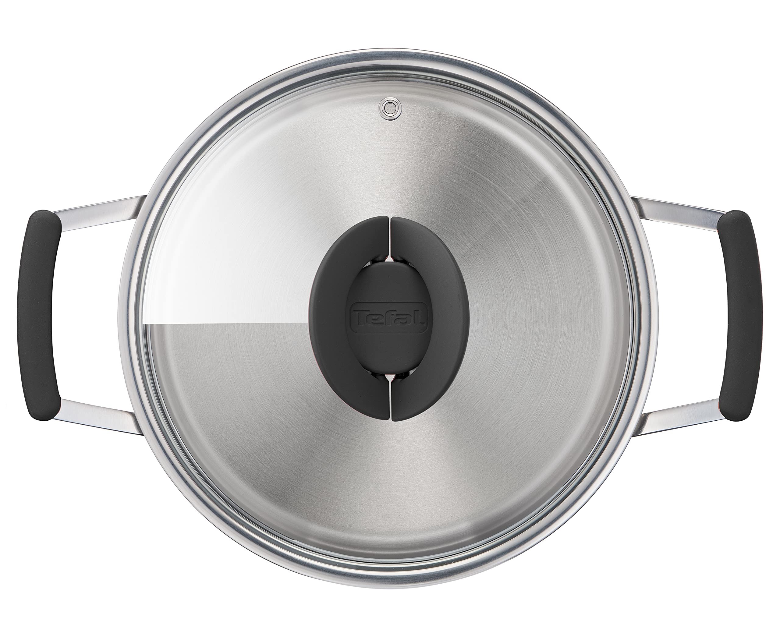 Tefal G7376S Opti'Space Topfset 6-teilig | Stielkasserolle 16 cm (inkl. Deckel) | Kochtöpfe 20/24 cm (inkl. Deckel) | Edelstahl | Thermo-Fusion-Boden | für alle Herdarten | Induktion | Grau