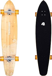 Retrospec Zed Pintail & Cruiser Longboard Adult Skateboard - 44in Bamboo & Canadian Maple Deck with ABEC-7 Bearings, 70mm PU Wheels for Commuting & Carving