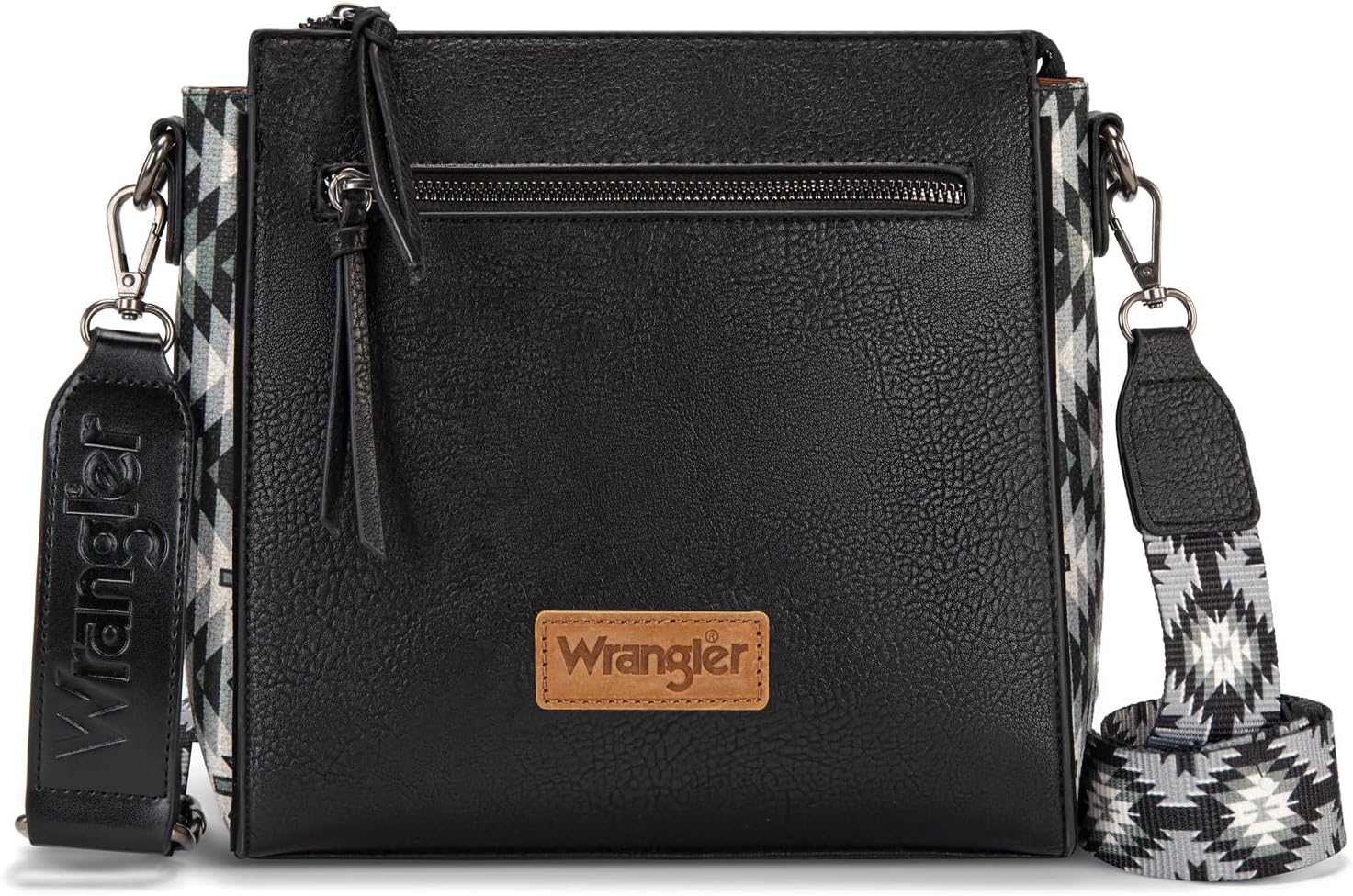 Wrangler Aztec Crossbody Purse Medium Shoulder Bags for Women Western Handbag with Guitar Strap