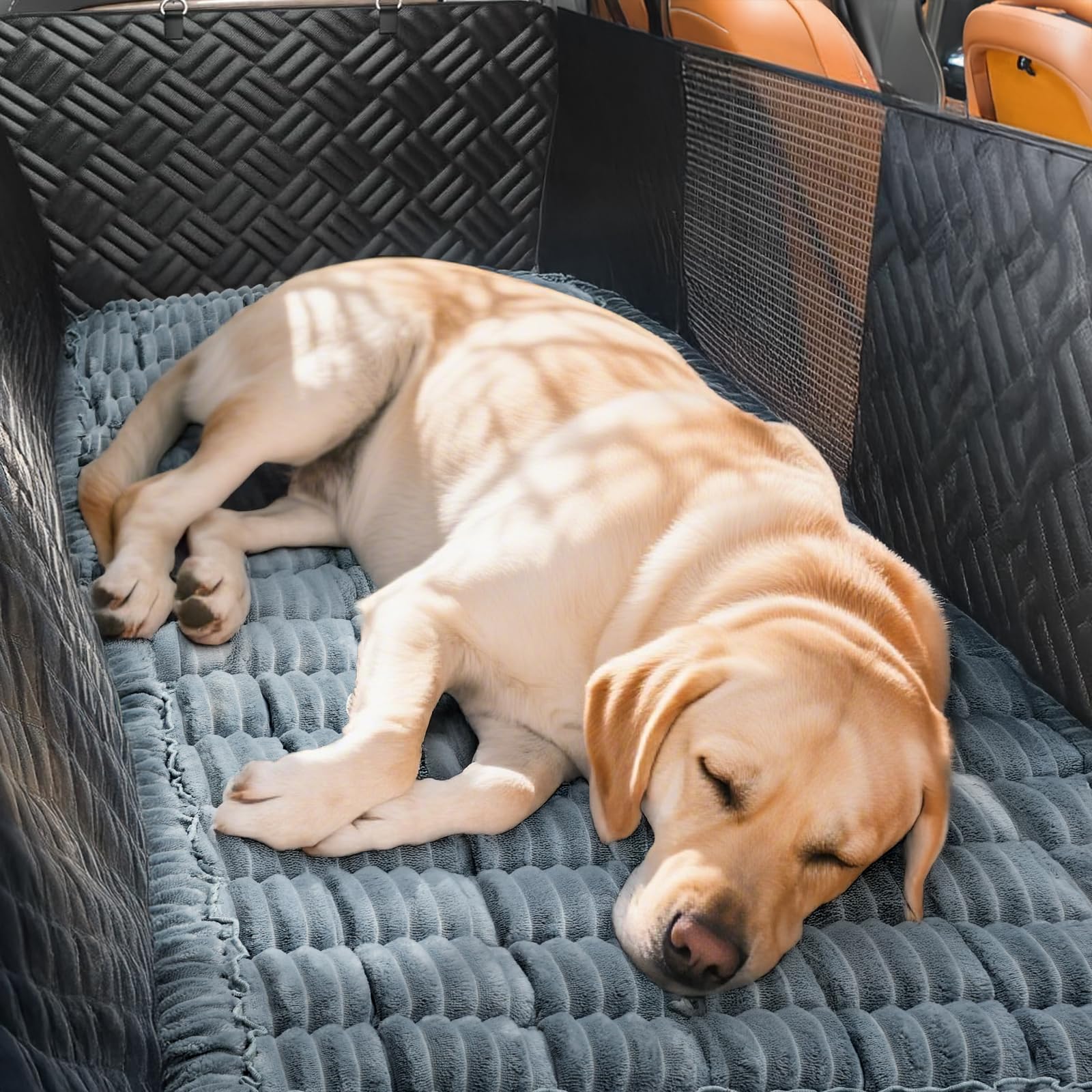 Coprisedile per auto per cani per sedile posteriore, tappetino per animali domestici, tappetino antiscivolo da viaggio per cani per estensione del sedile posteriore, 63 x 137,2 cm, grigio