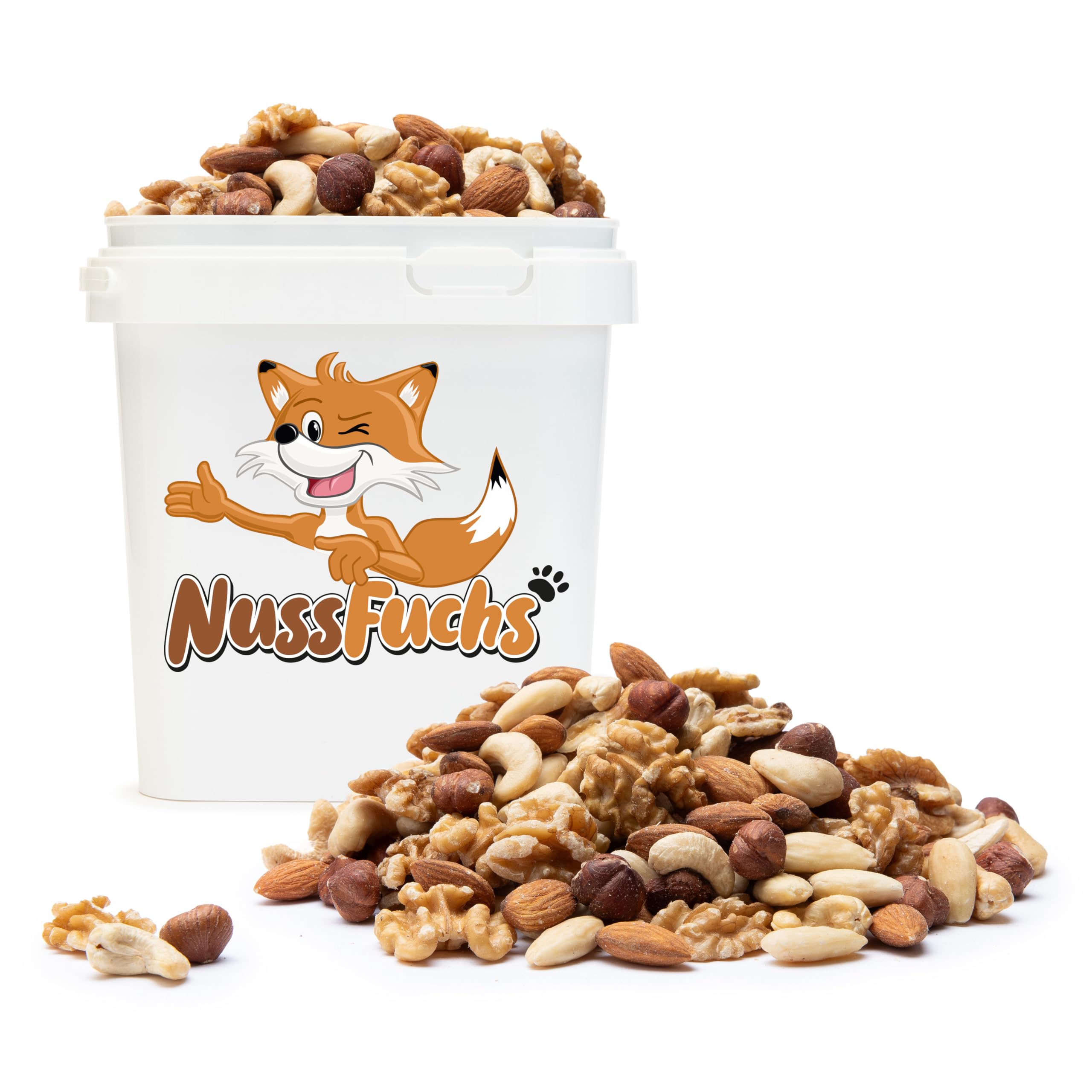 5er Nussmischung Natur - 1kg-3kg - Nuss Mix - 5 Sorten knackige Nusskernmischung - ungeröstet ungesalzen - Walnüsse Cashewkerne Mandeln Haselnüsse Mandeln blanchiert (3kg)