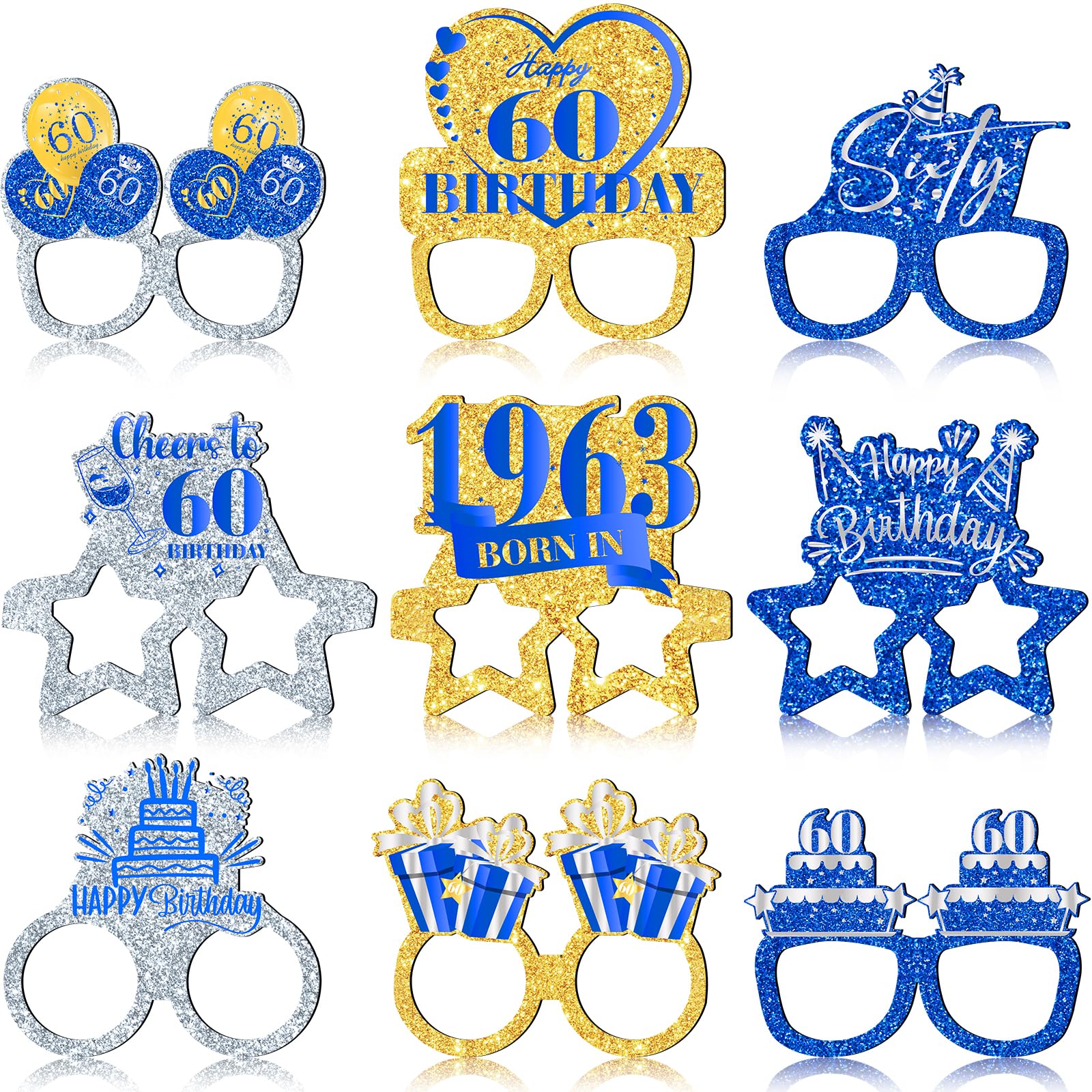 36pcs-60th-birthday-glasses-eyeglasses-blue-60th-birthday-decorations