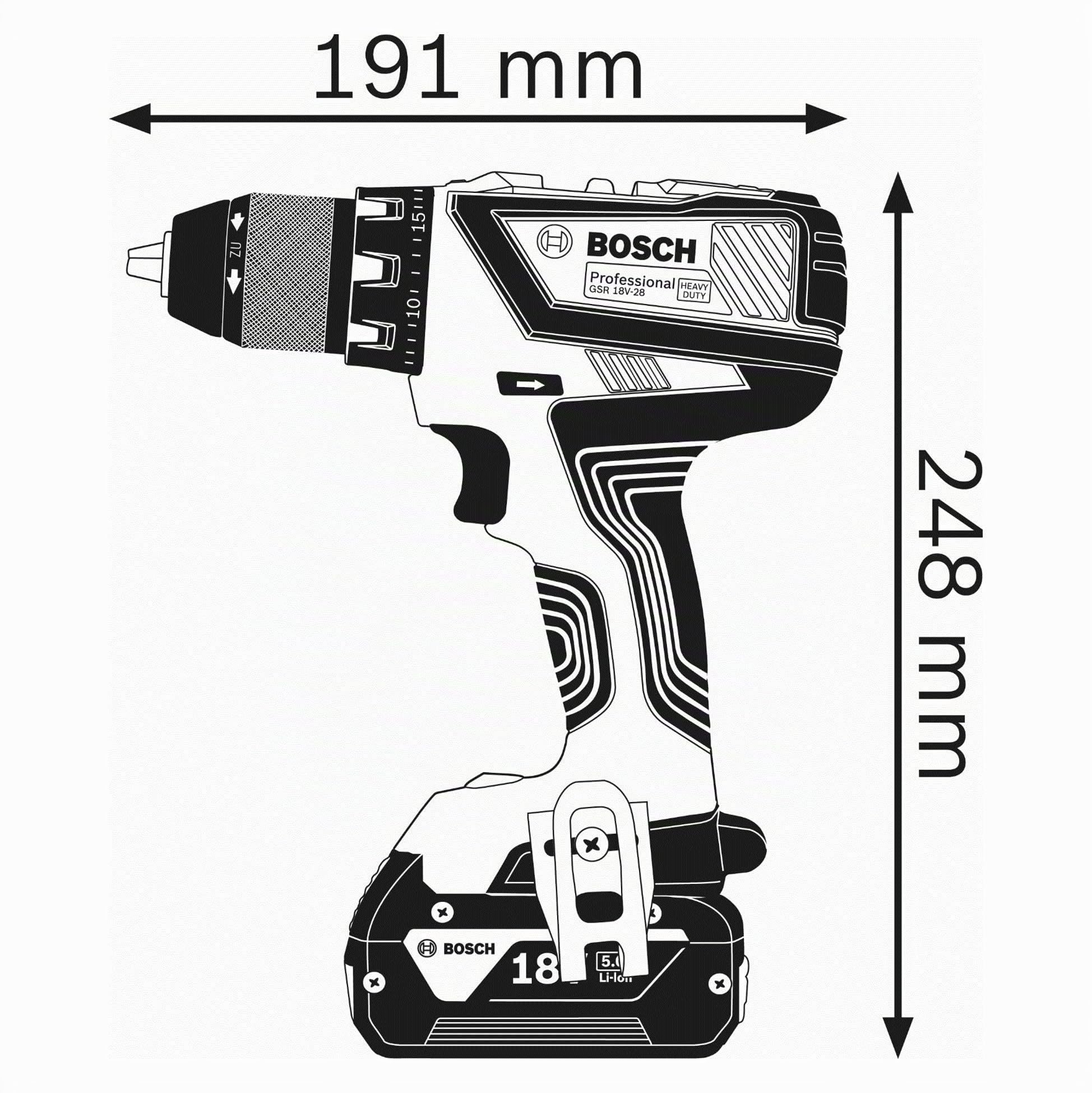 Bosch Professional 06019H4100 Trapano-Avvitatore a Batteria, senza Batteria, Confezione in Cartone, Mandrino in Metallo Integrale, Coppia di Serraggio Max 63 Nm, 90 W, 18 V