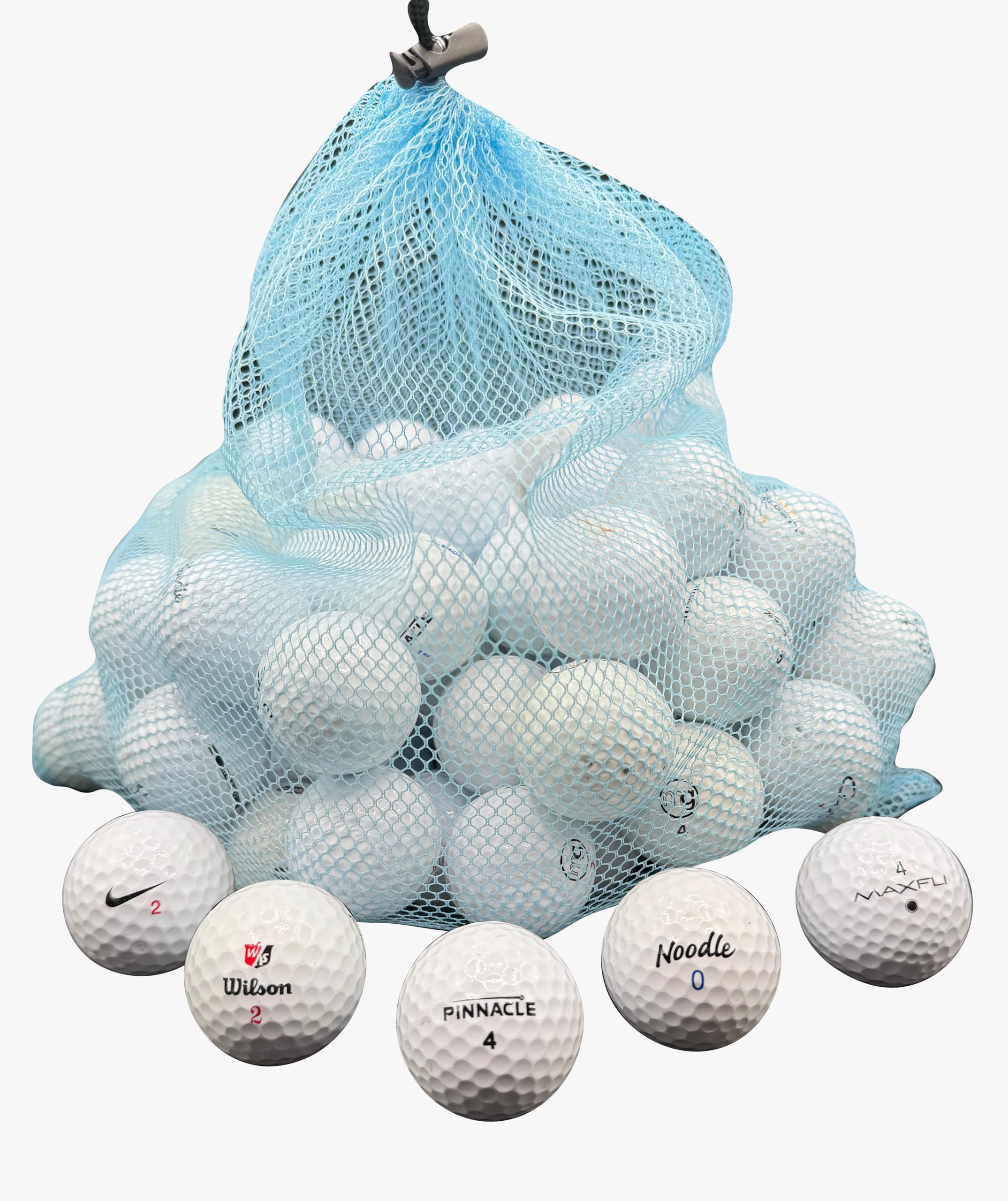 50 Store Brand Assorted Value Used Golf Balls in Reusable Mesh Bag - Mint Condition - 5A/4A - White