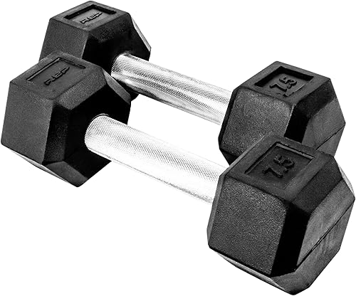 Miniatura 2 de Rep Fitness Rubber Hex Dumbbell(s) - Singles (55LB +) and Pairs (5LB - 50LB) - Low Odor, Fully Knurled Handle