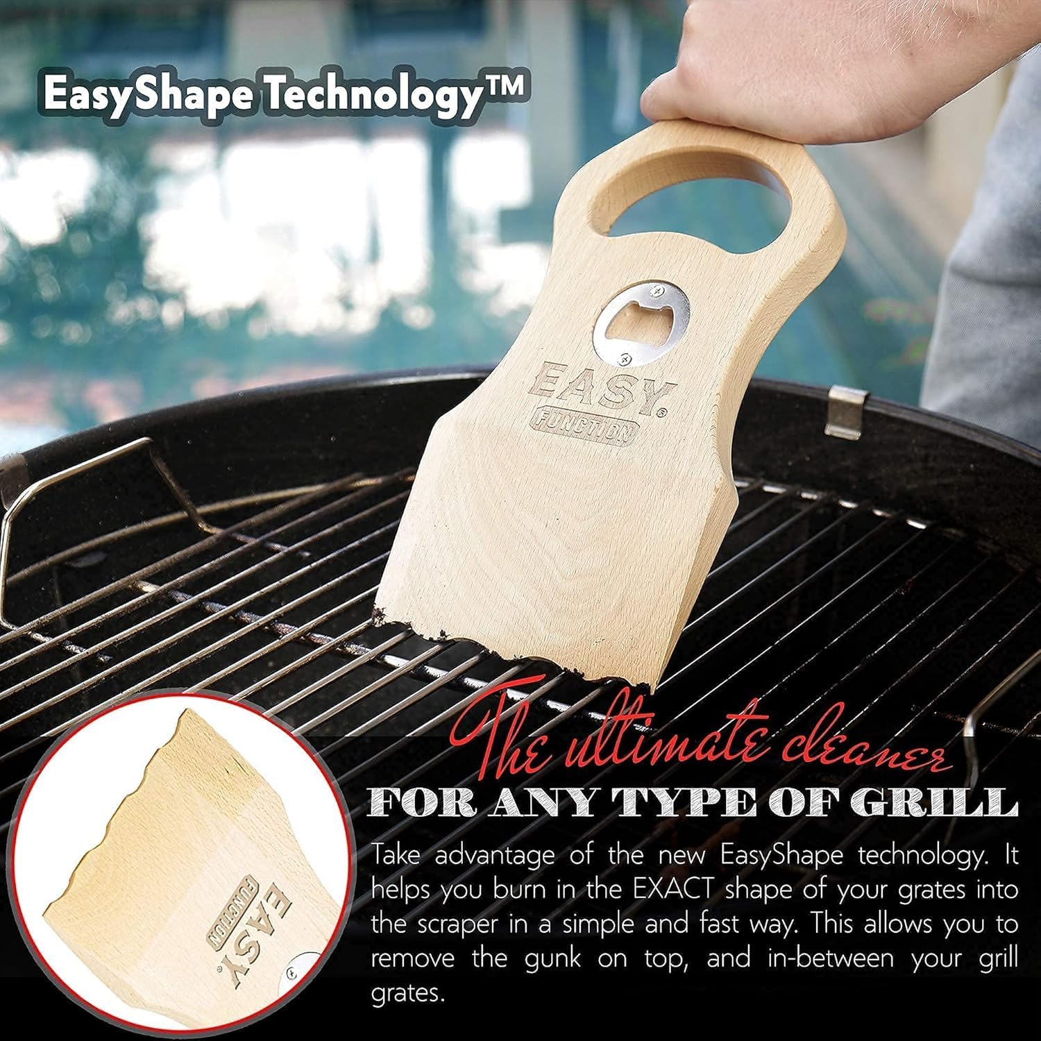 Wooden Grill Scraper 2-Pack – Natural Wood BBQ Cleaning Tools